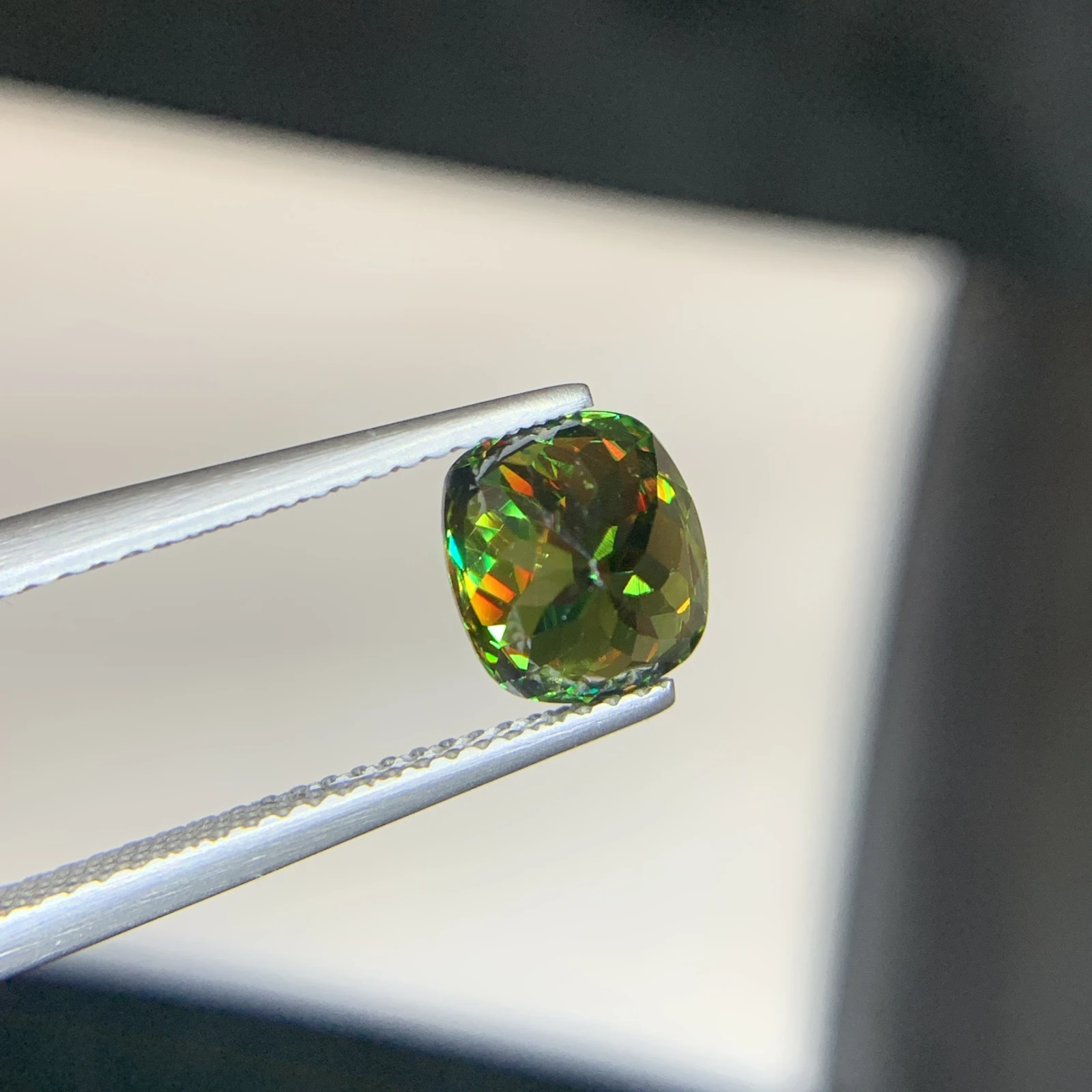 IGI Certified 2.34ct Natural Chrome Sphene Cushion Shape Loose Gemstone from Skardu Pakistan