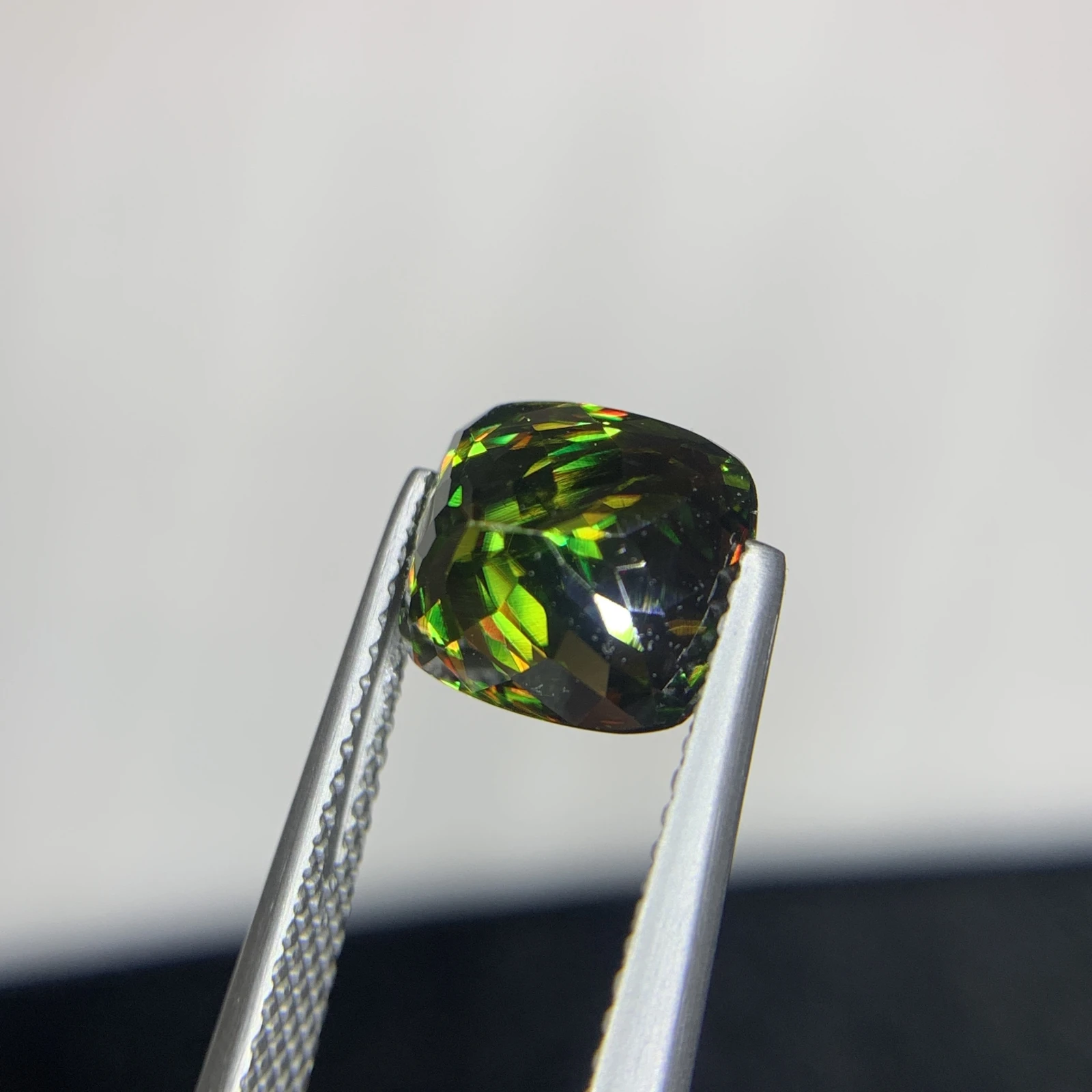 IGI Certified 3.36ct Natural Chrome Sphene Cushion Shape Loose Gemstone from Skardu Pakistan