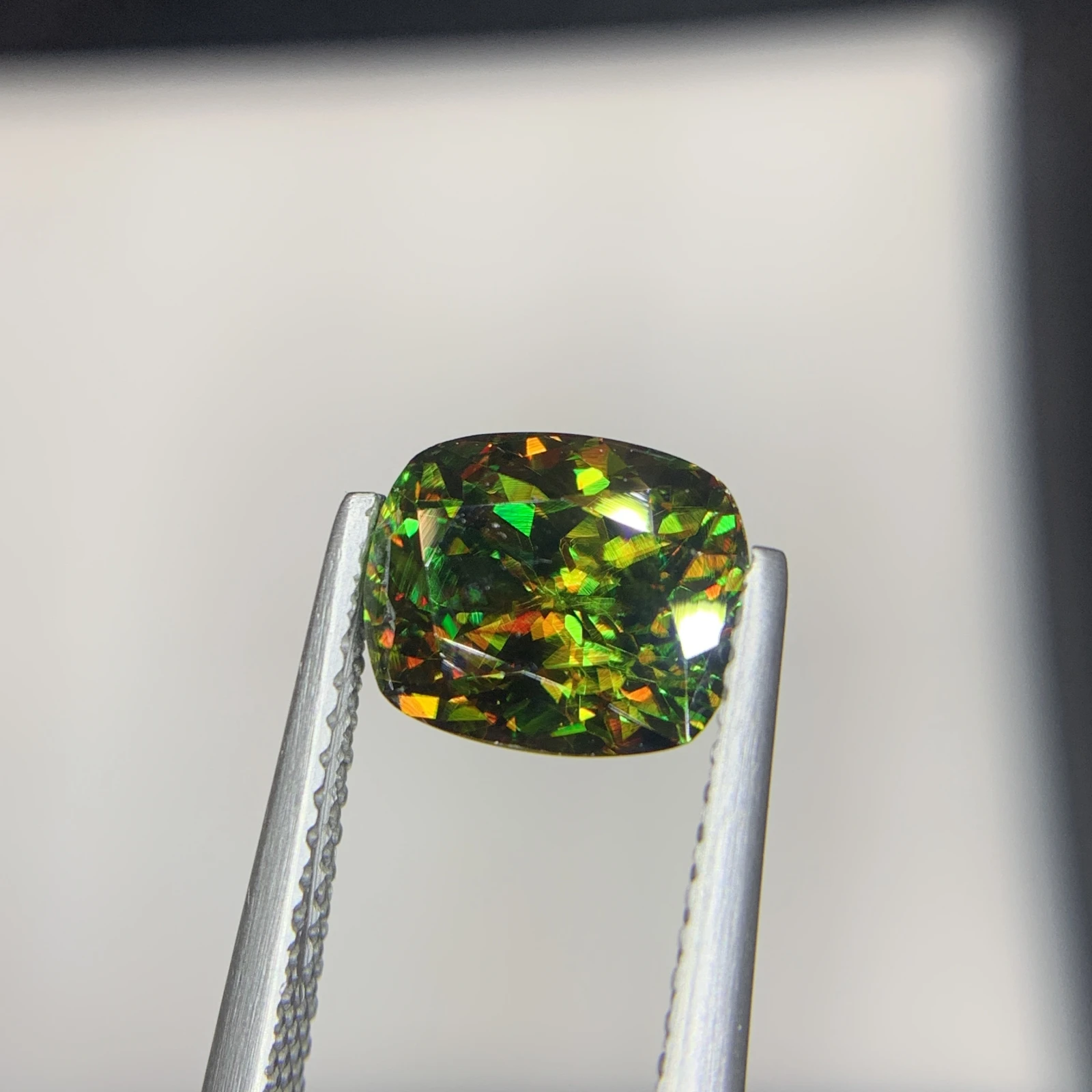 IGI Certified 2.36ct Natural Chrome Sphene Cushion Shape Loose Gemstone from Skardu Pakistan