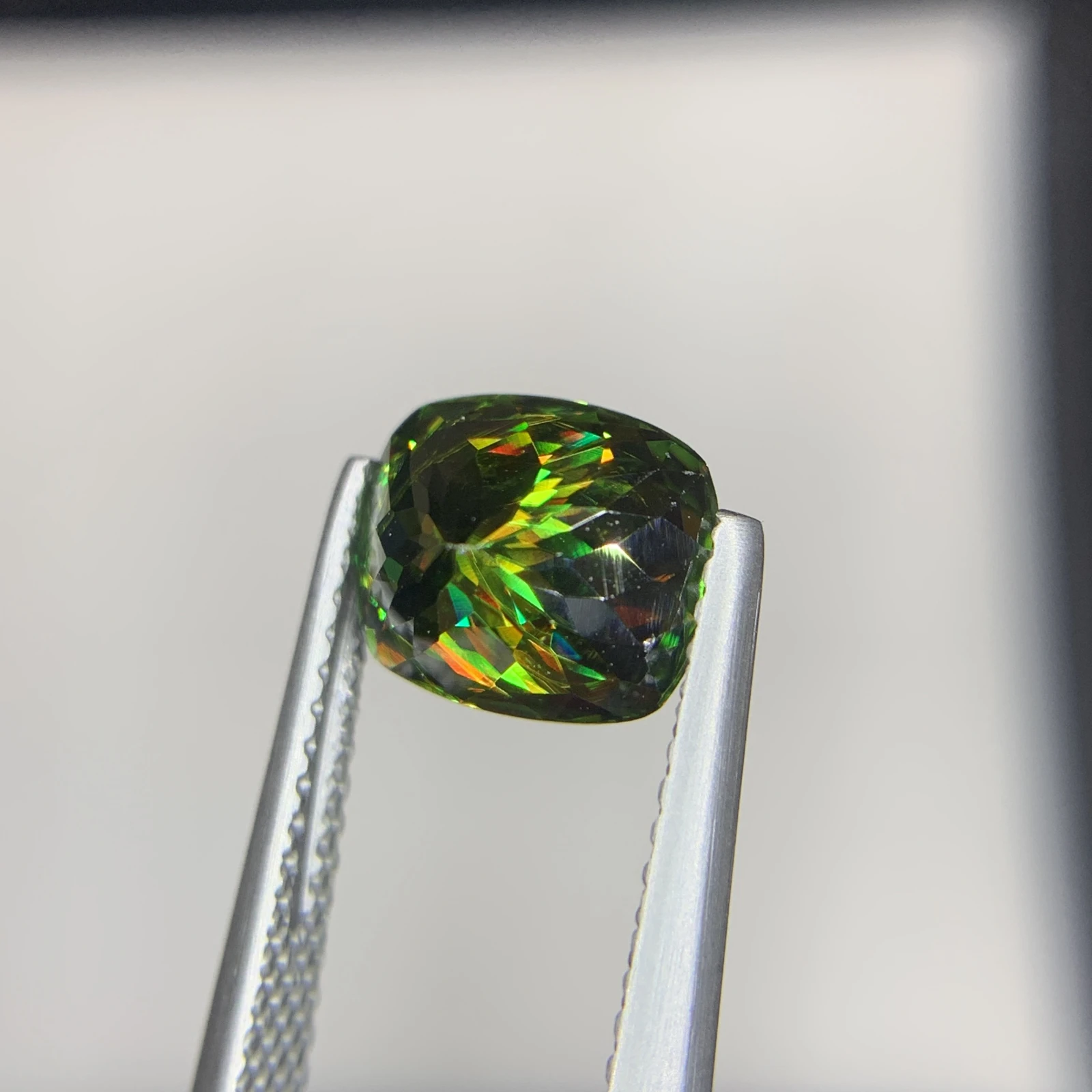 IGI Certified 2.36ct Natural Chrome Sphene Cushion Shape Loose Gemstone from Skardu Pakistan