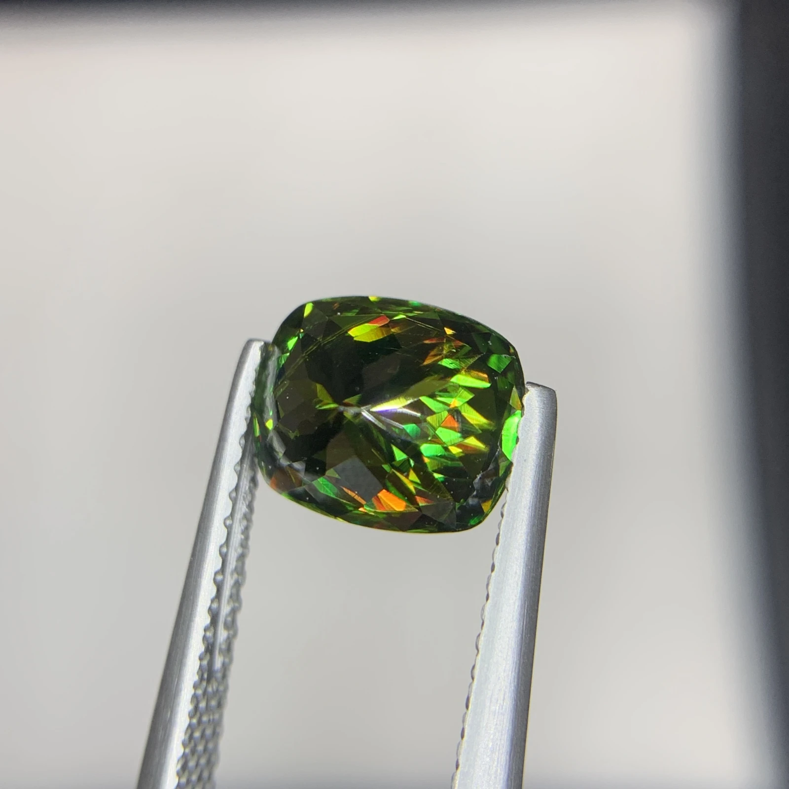 IGI Certified 2.36ct Natural Chrome Sphene Cushion Shape Loose Gemstone from Skardu Pakistan