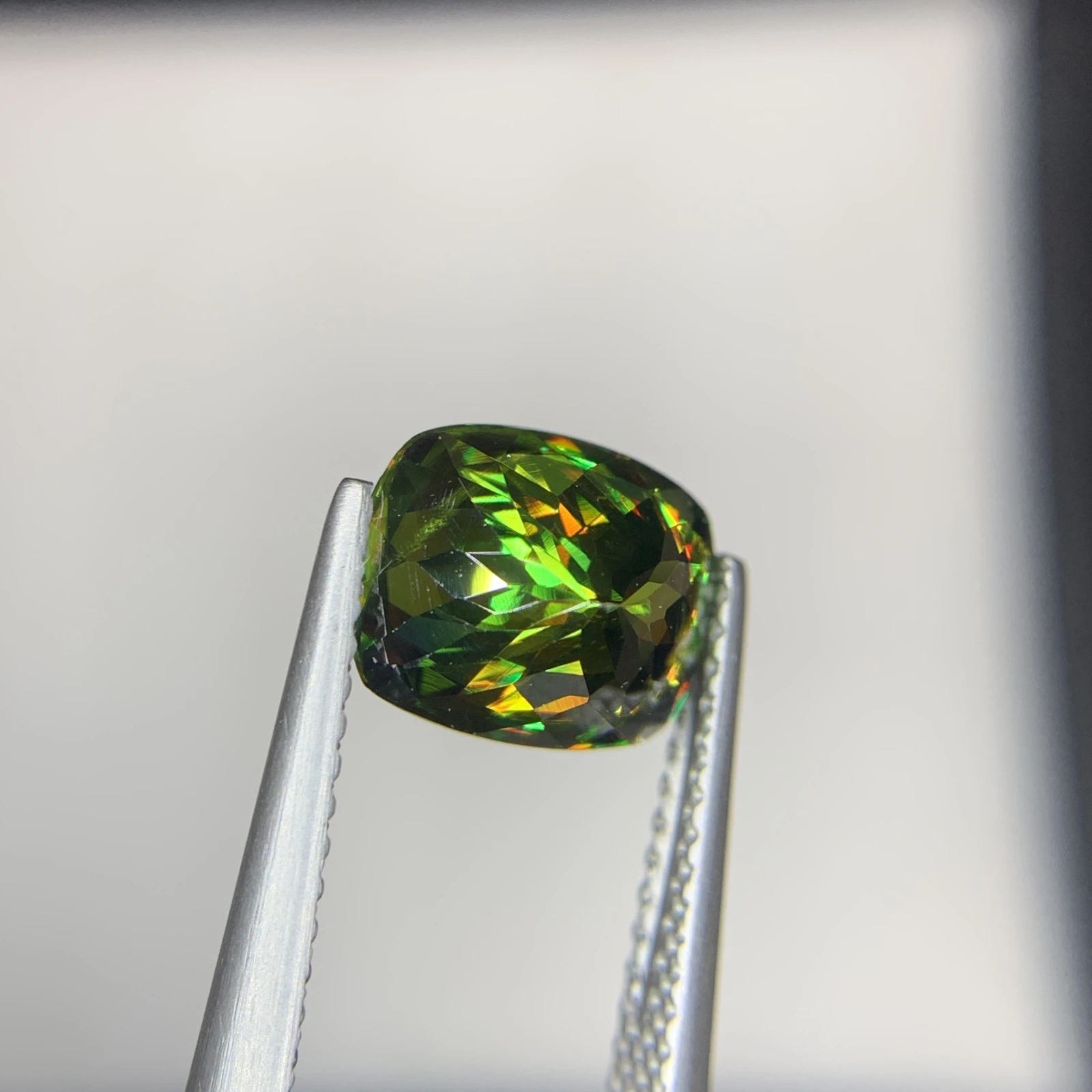 IGI Certified 2.36ct Natural Chrome Sphene Cushion Shape Loose Gemstone from Skardu Pakistan