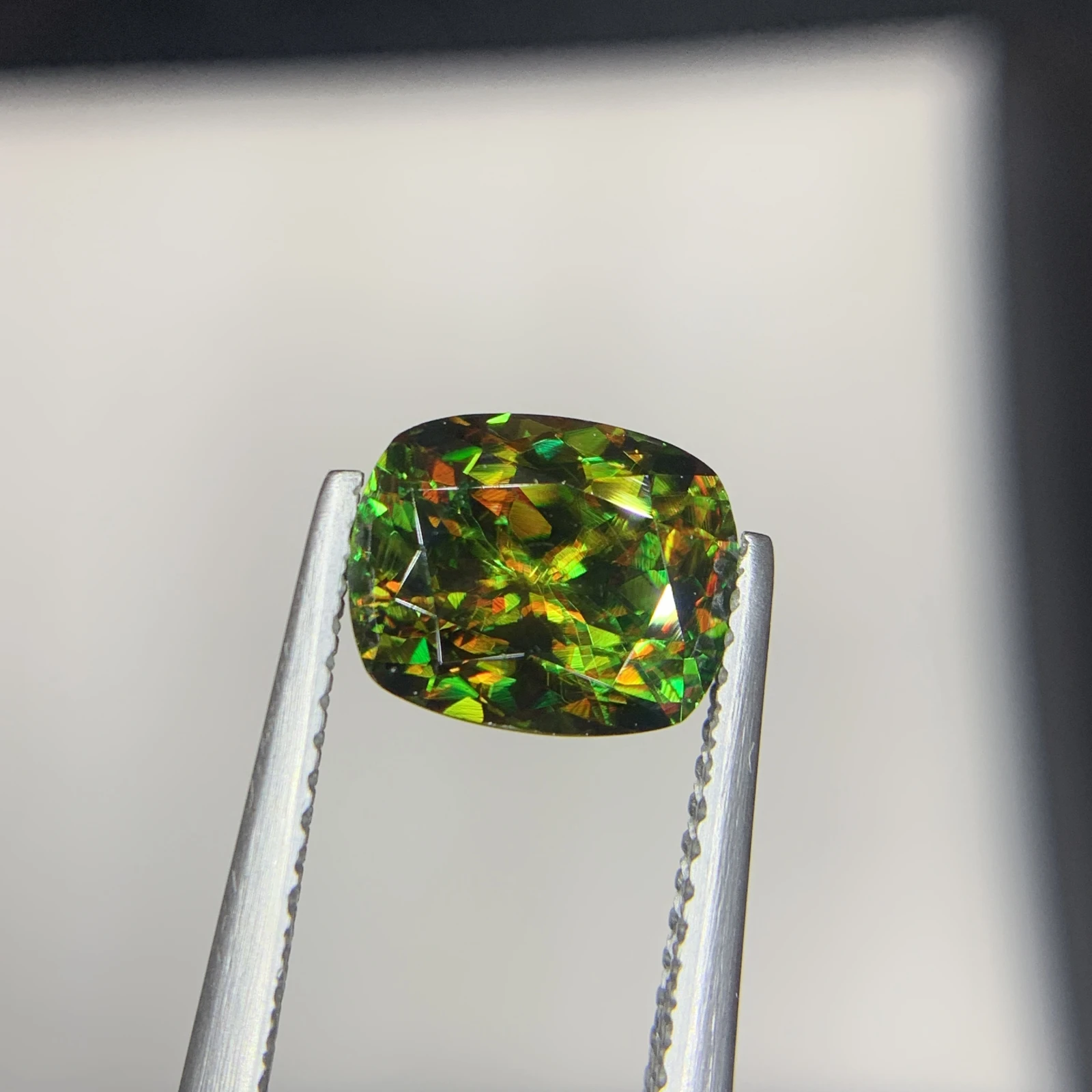 IGI Certified 2.36ct Natural Chrome Sphene Cushion Shape Loose Gemstone from Skardu Pakistan