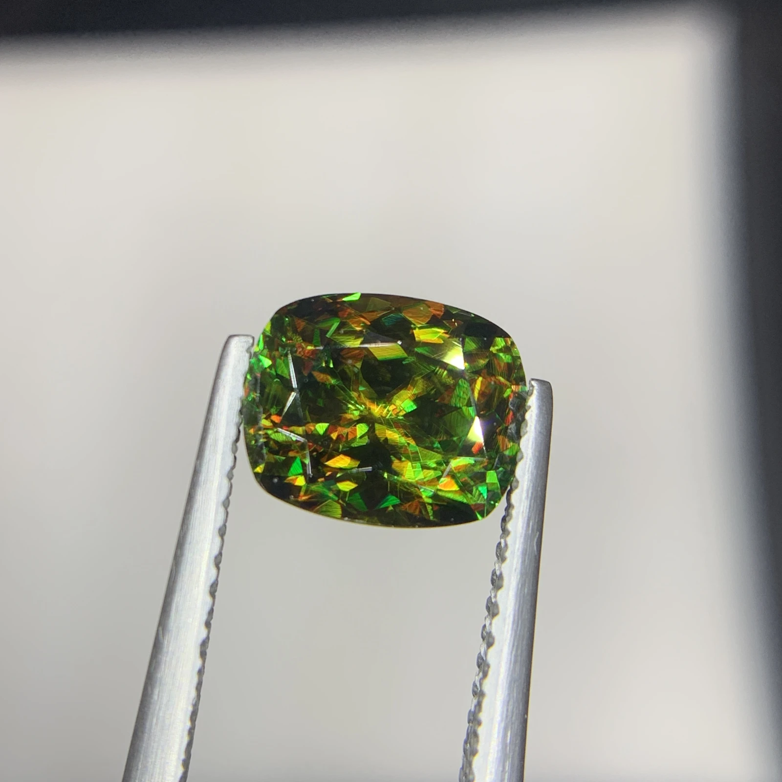 IGI Certified 2.36ct Natural Chrome Sphene Cushion Shape Loose Gemstone from Skardu Pakistan