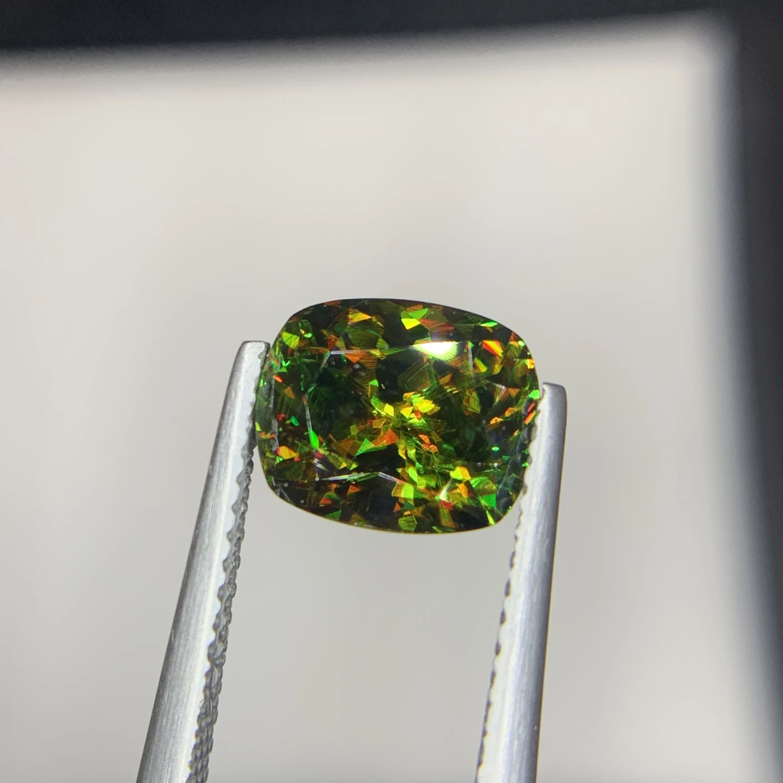 IGI Certified 2.36ct Natural Chrome Sphene Cushion Shape Loose Gemstone from Skardu Pakistan