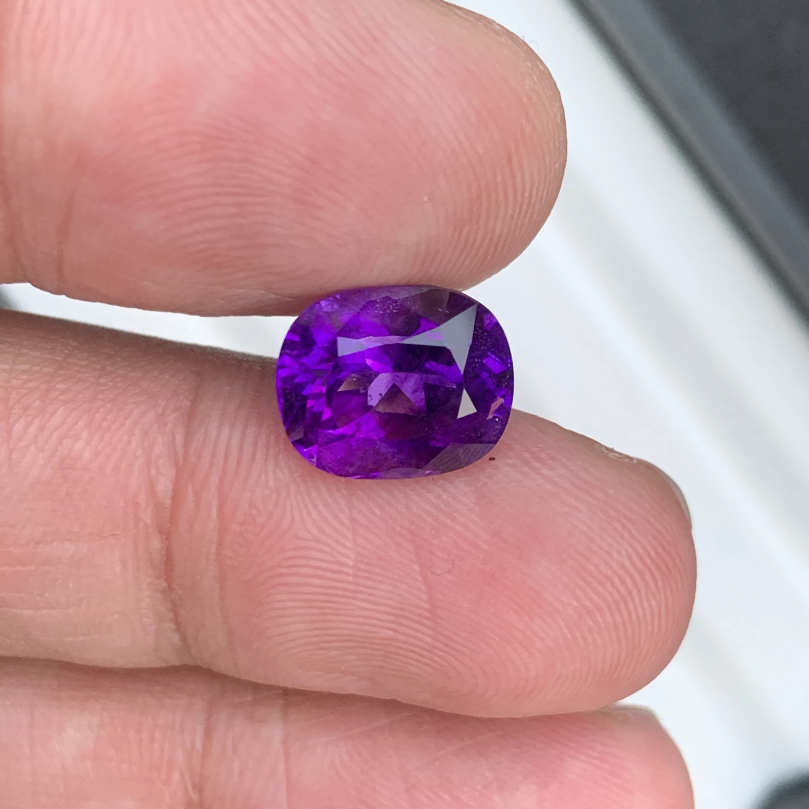 5.35 ct Natural Purple Amethyst Cushion Shape Loose Gemstone