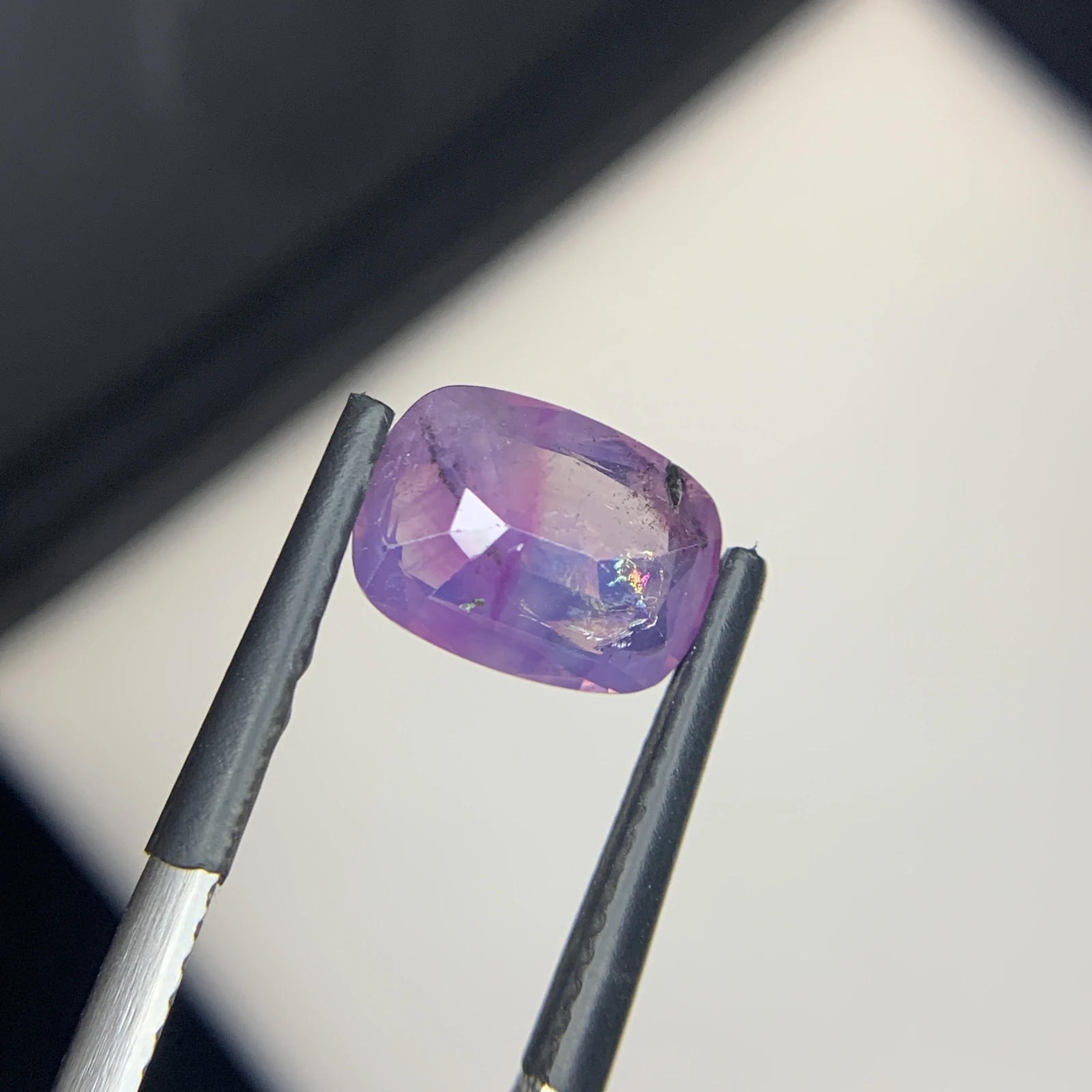 Natural Kashmir Sapphire 2.89 Carat Purple Color Cushion Shape Faceted Loose Gemstone