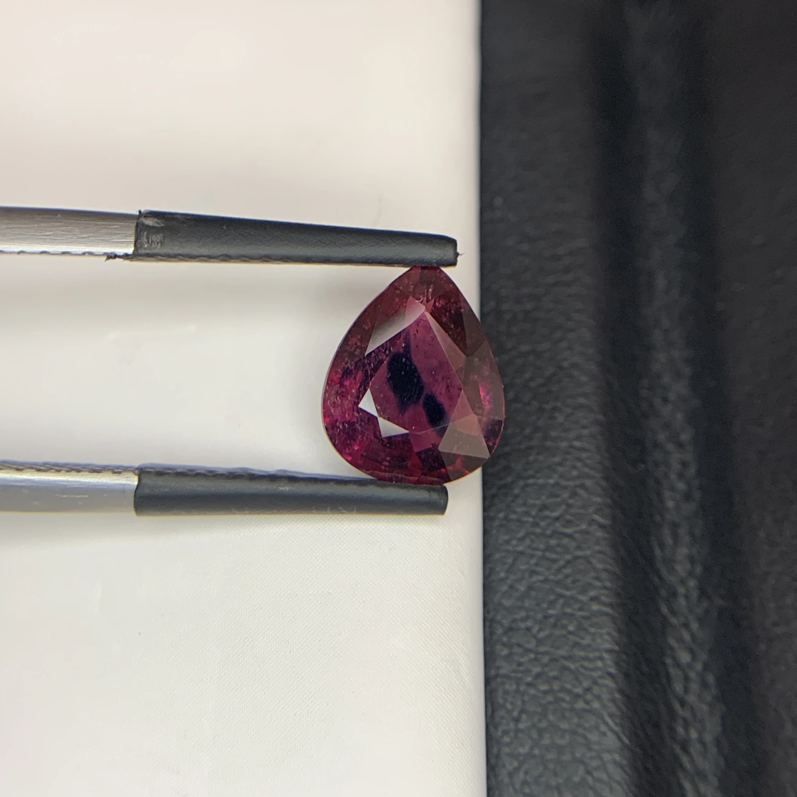 Natural Reddish Purple Ruby 2.19 Carat Faceted Pear Shape Loose Gemstone For Jewelry