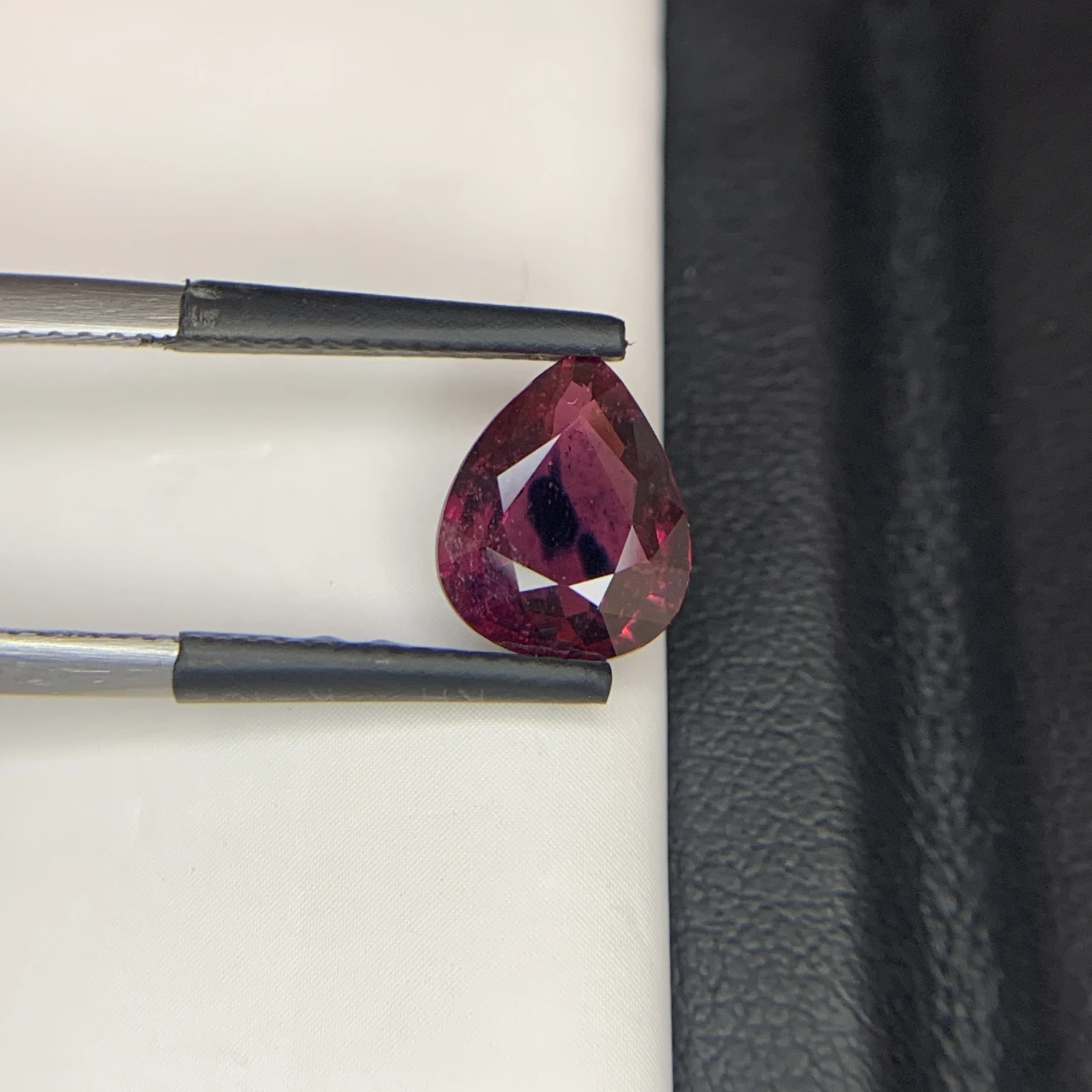 Natural Reddish Purple Ruby 2.19 Carat Faceted Pear Shape Loose Gemstone For Jewelry