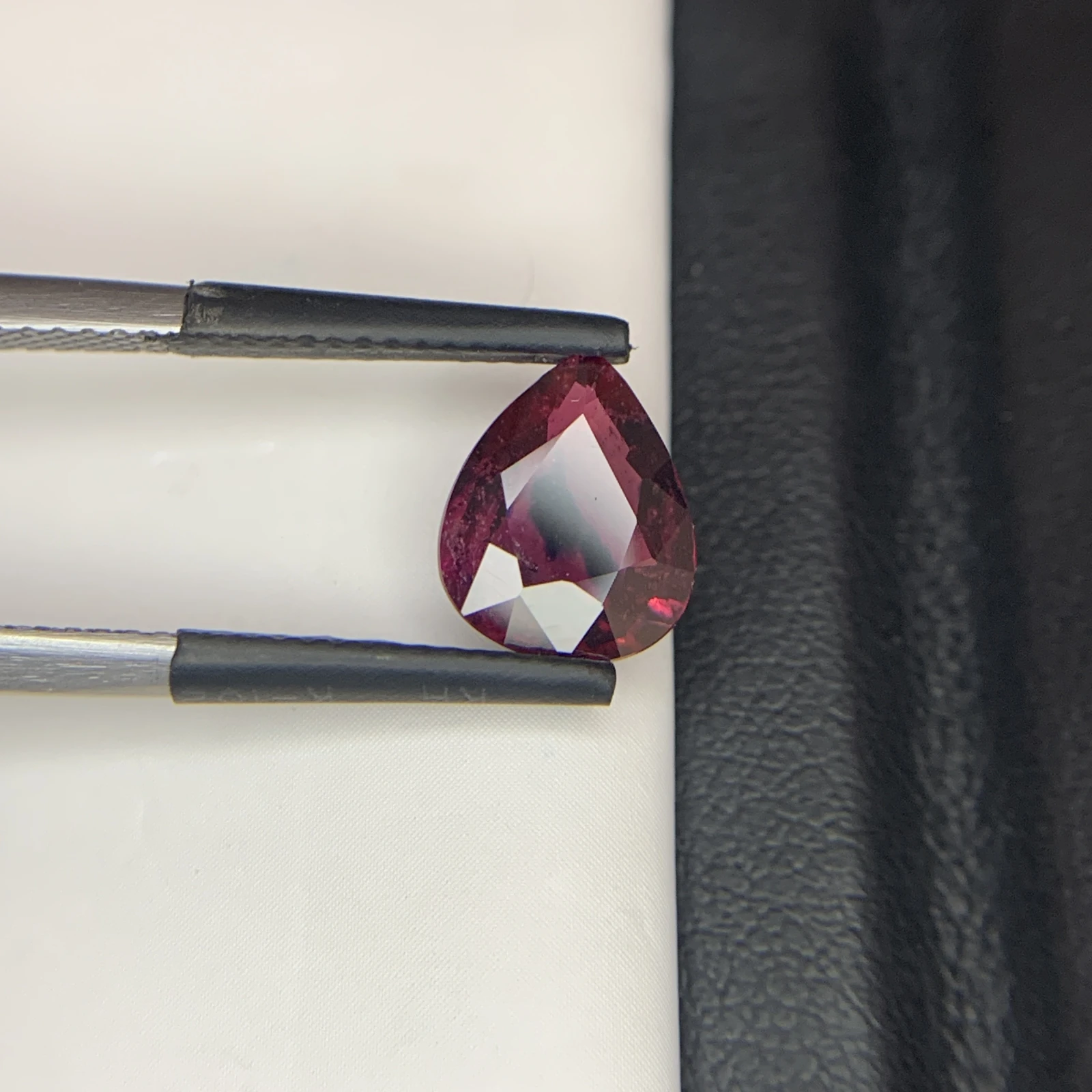 Natural Reddish Purple Ruby 2.19 Carat Faceted Pear Shape Loose Gemstone For Jewelry