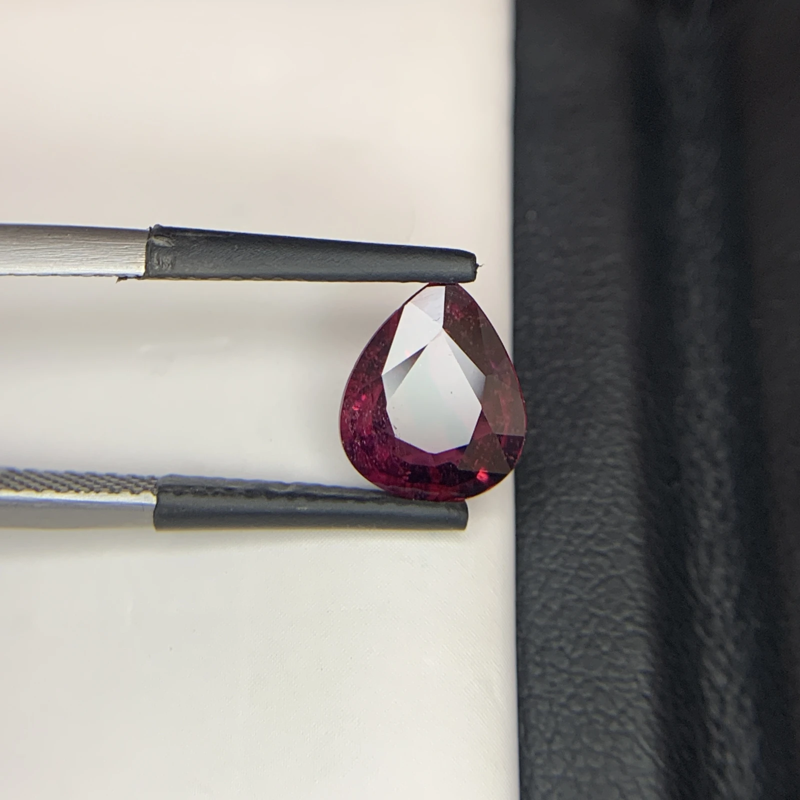 Natural Reddish Purple Ruby 2.19 Carat Faceted Pear Shape Loose Gemstone For Jewelry