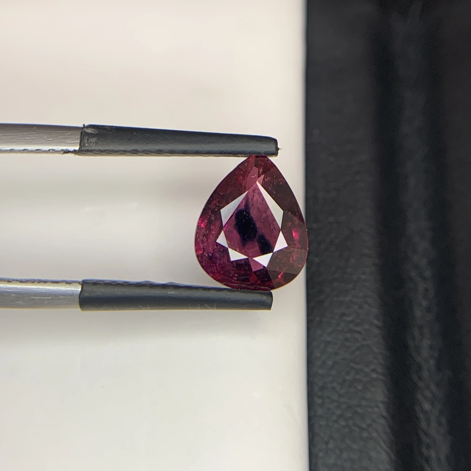 Natural Reddish Purple Ruby 2.19 Carat Faceted Pear Shape Loose Gemstone For Jewelry