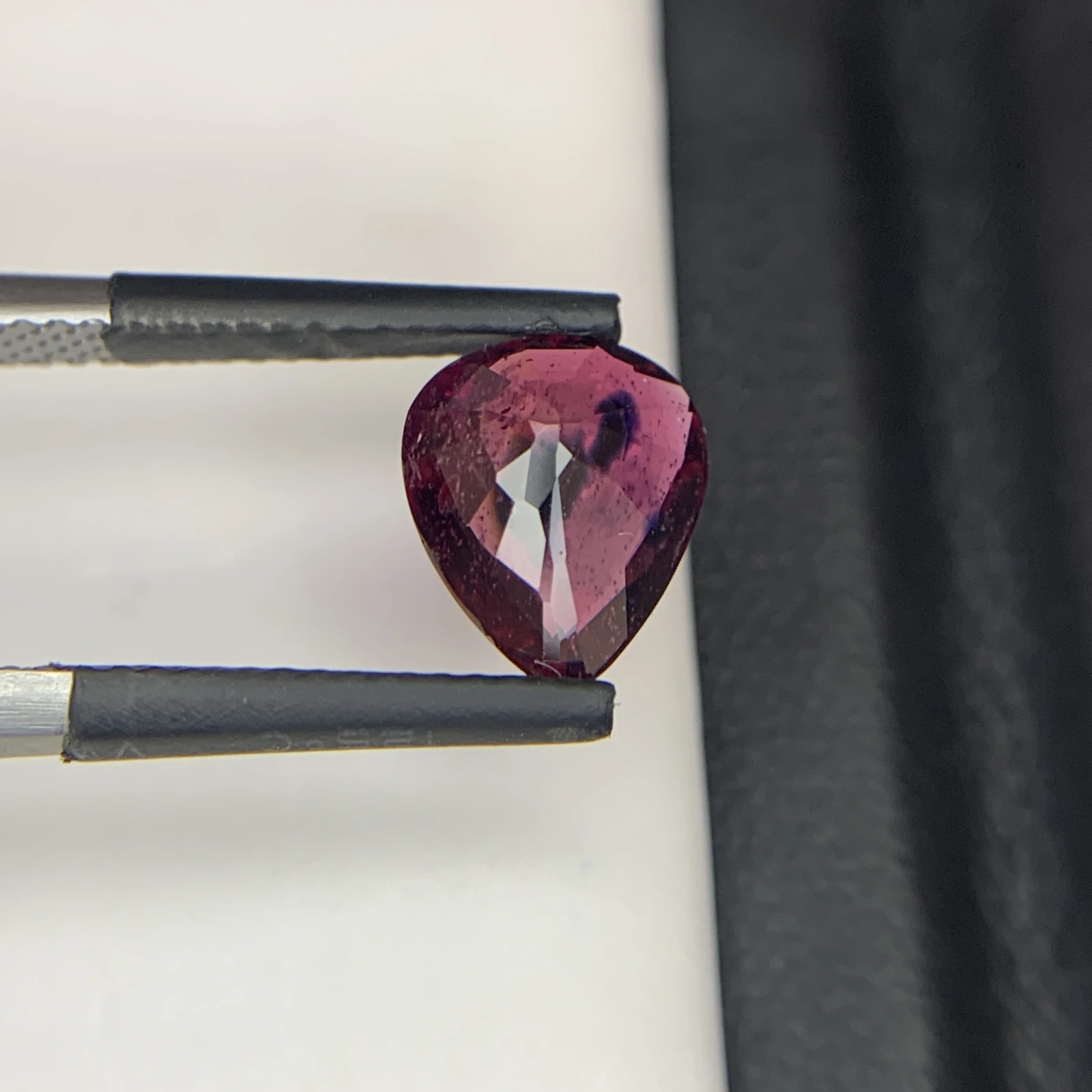 Natural Reddish Purple Ruby 2.19 Carat Faceted Pear Shape Loose Gemstone For Jewelry