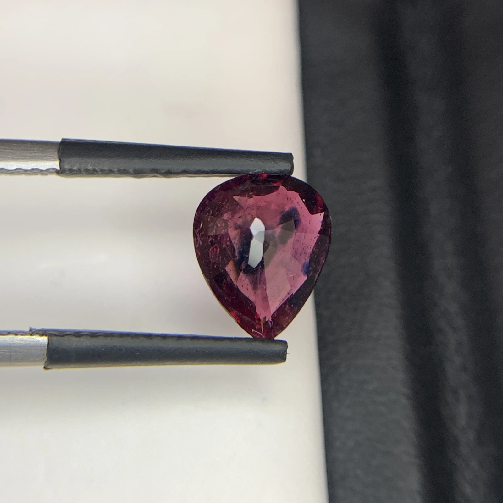 Natural Reddish Purple Ruby 2.19 Carat Faceted Pear Shape Loose Gemstone For Jewelry