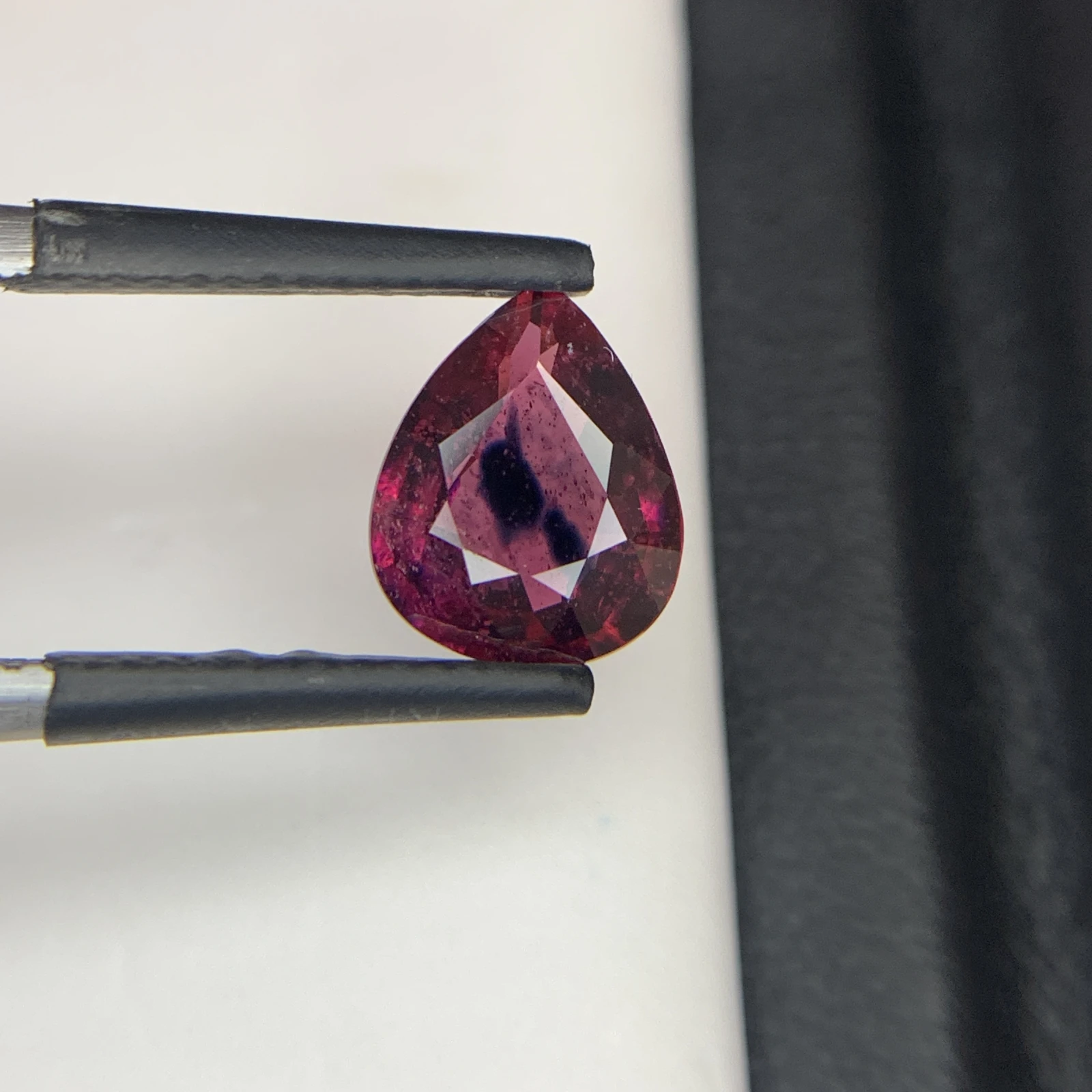Natural Reddish Purple Ruby 2.19 Carat Faceted Pear Shape Loose Gemstone For Jewelry