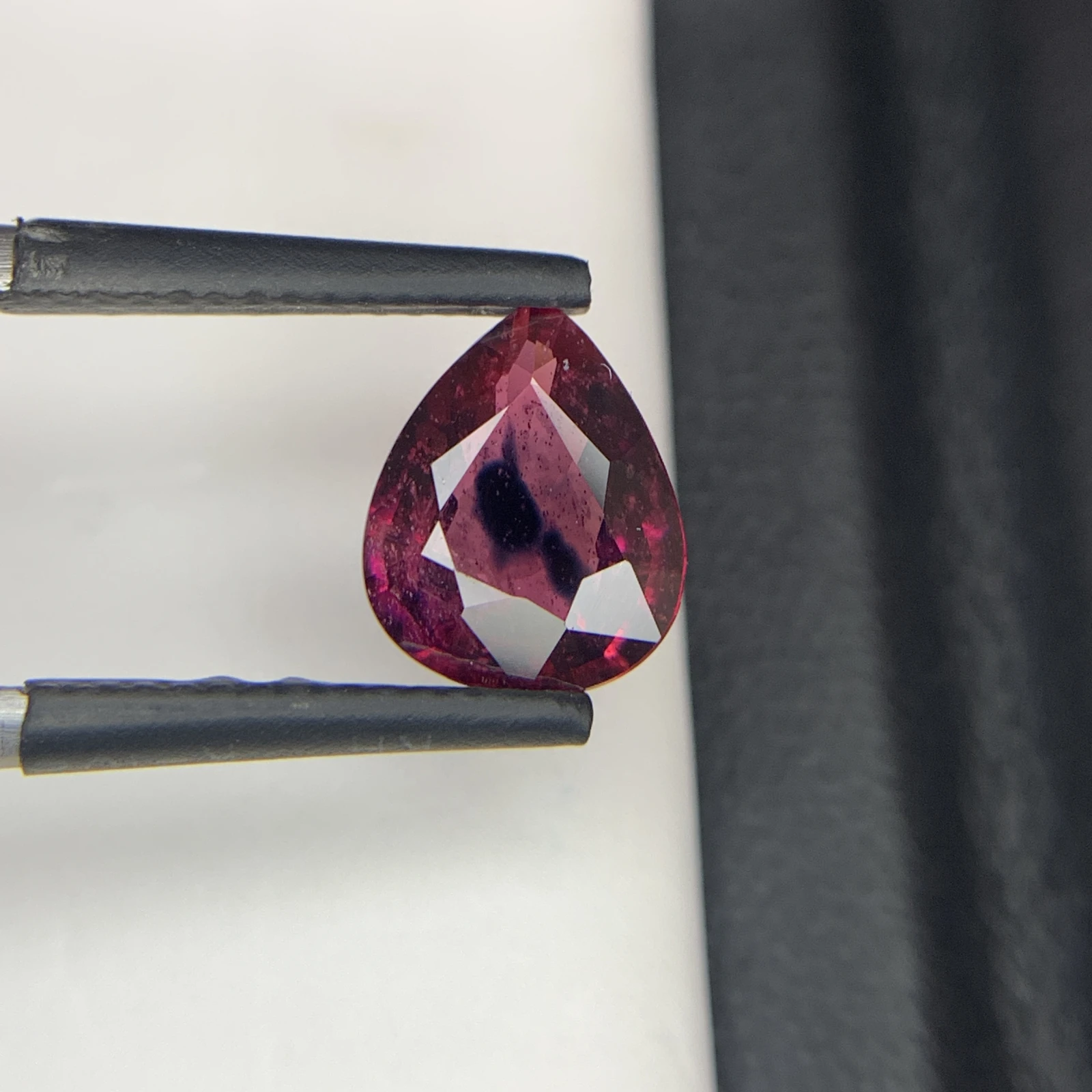 Natural Reddish Purple Ruby 2.19 Carat Faceted Pear Shape Loose Gemstone For Jewelry