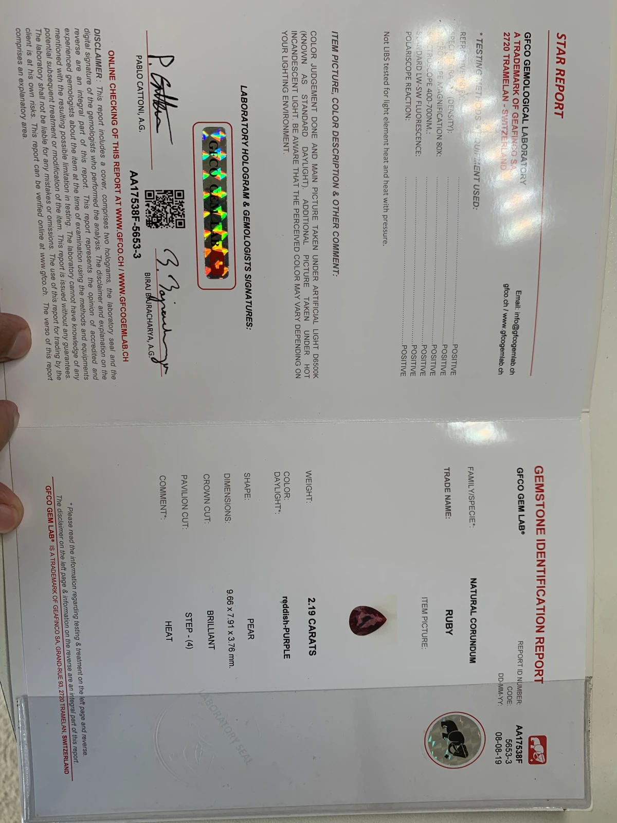 Natural Reddish Purple Ruby 2.19 Carat Faceted Pear Shape Loose Gemstone For Jewelry