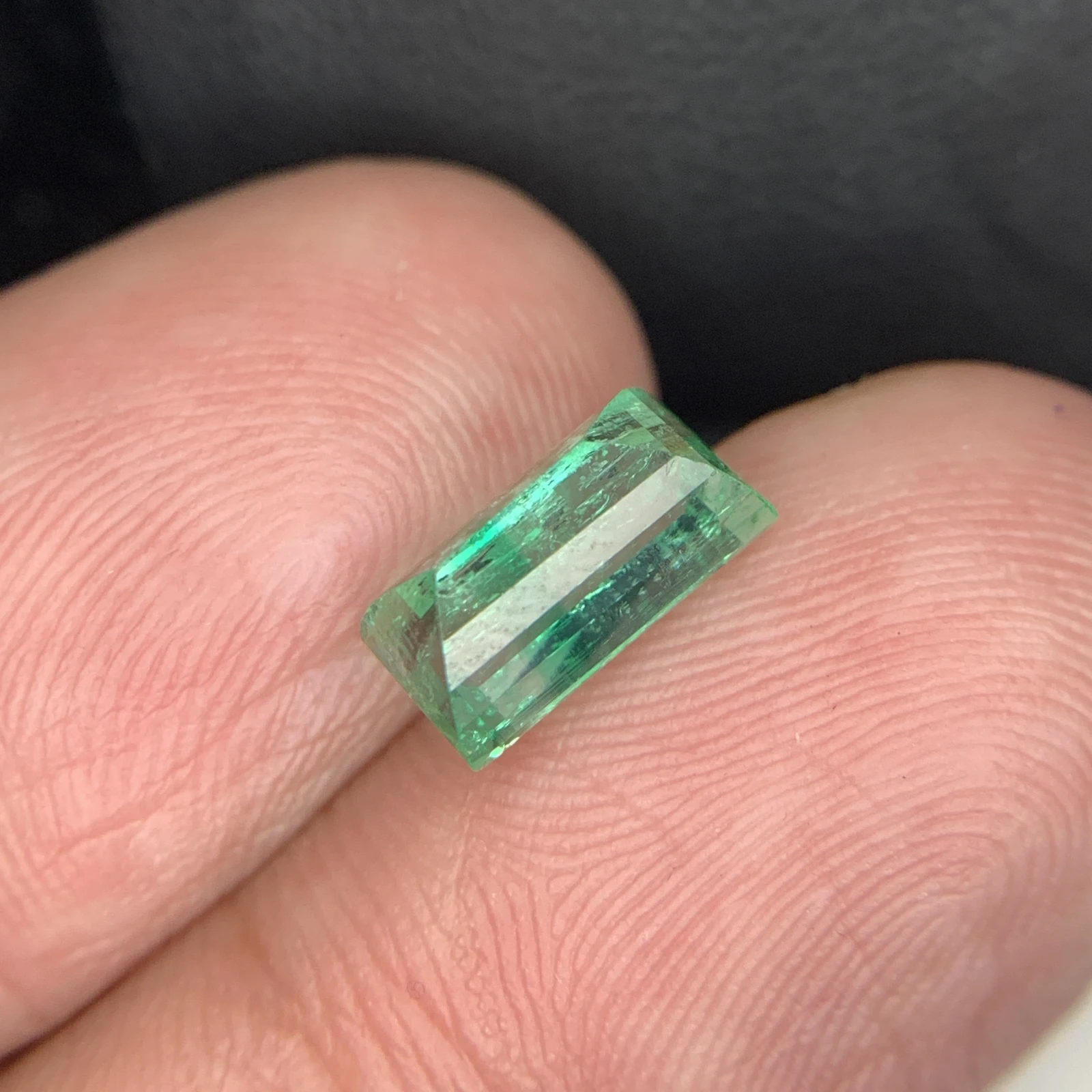 Natural Green Emerald 2.43 Carat Faceted Rectangular Cut Loose Gemstone