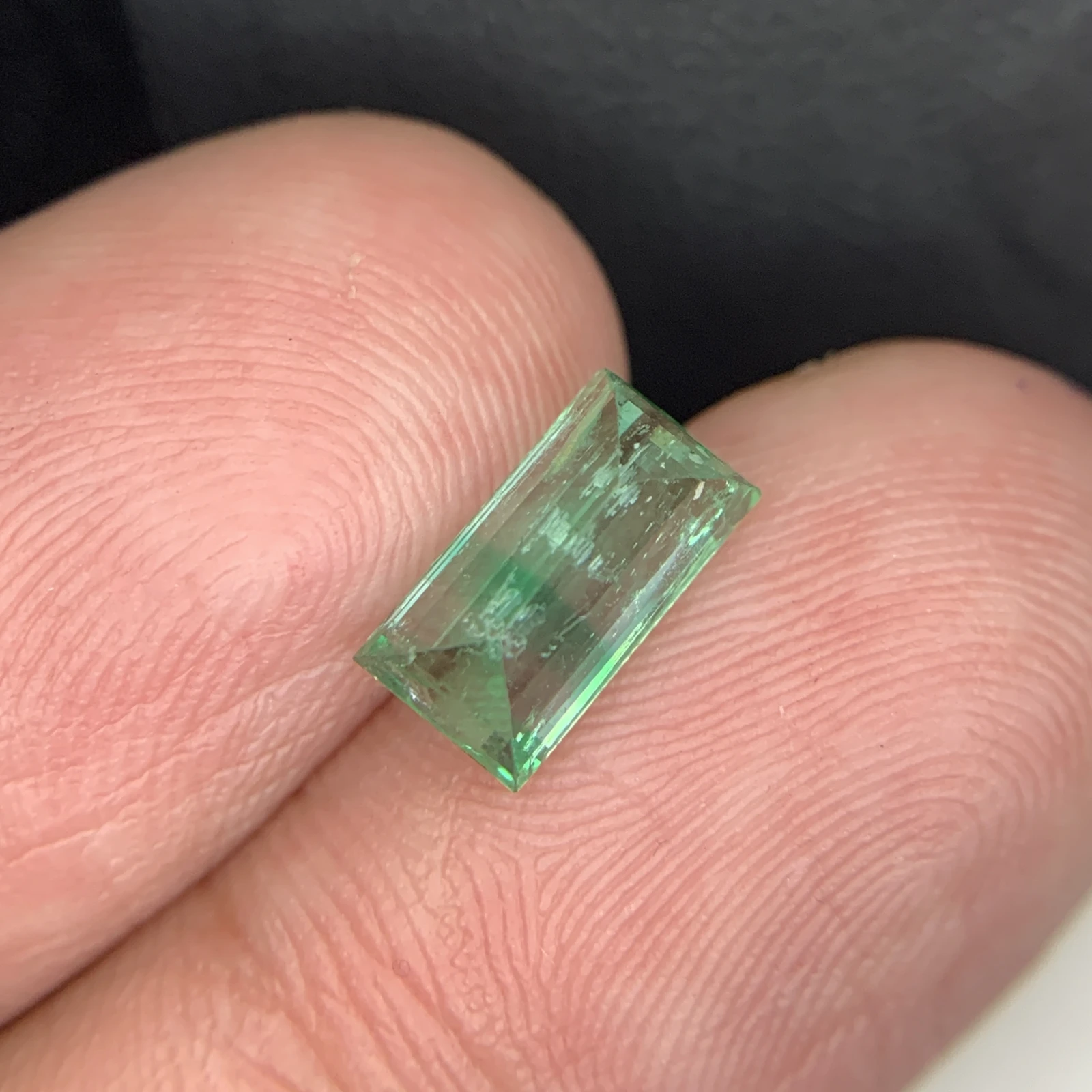 Natural Green Emerald 2.43 Carat Faceted Rectangular Cut Loose Gemstone