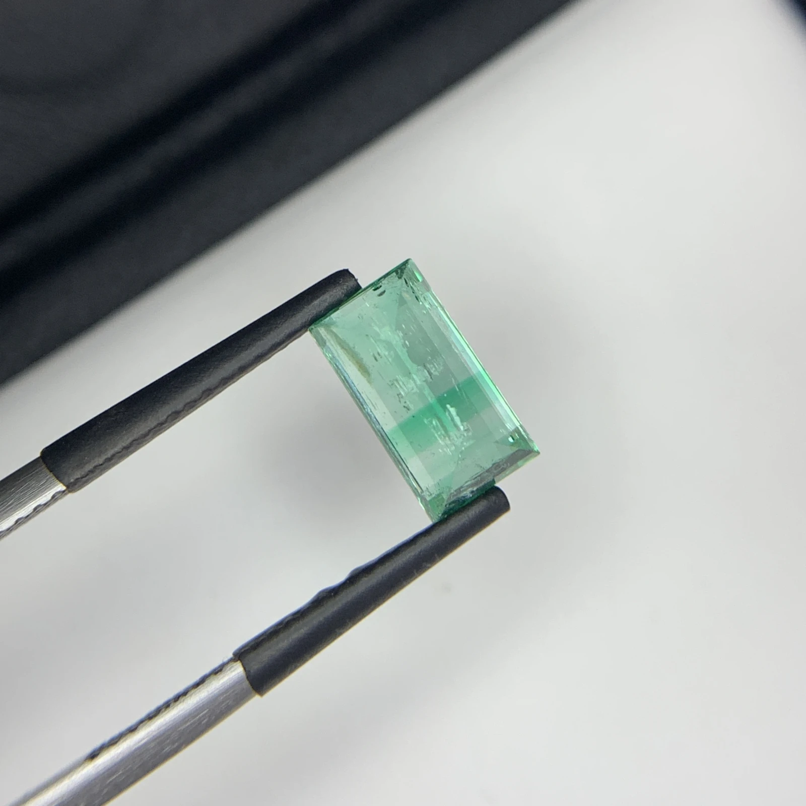 Natural Green Emerald 2.43 Carat Faceted Rectangular Cut Loose Gemstone