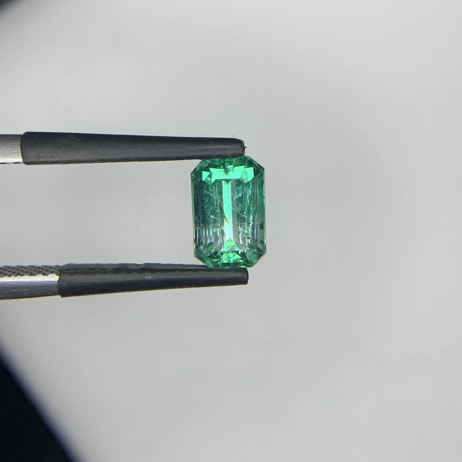 Natural Green Emerald 1.29 Carat Emerald Shape Faceted Loose Gemstone