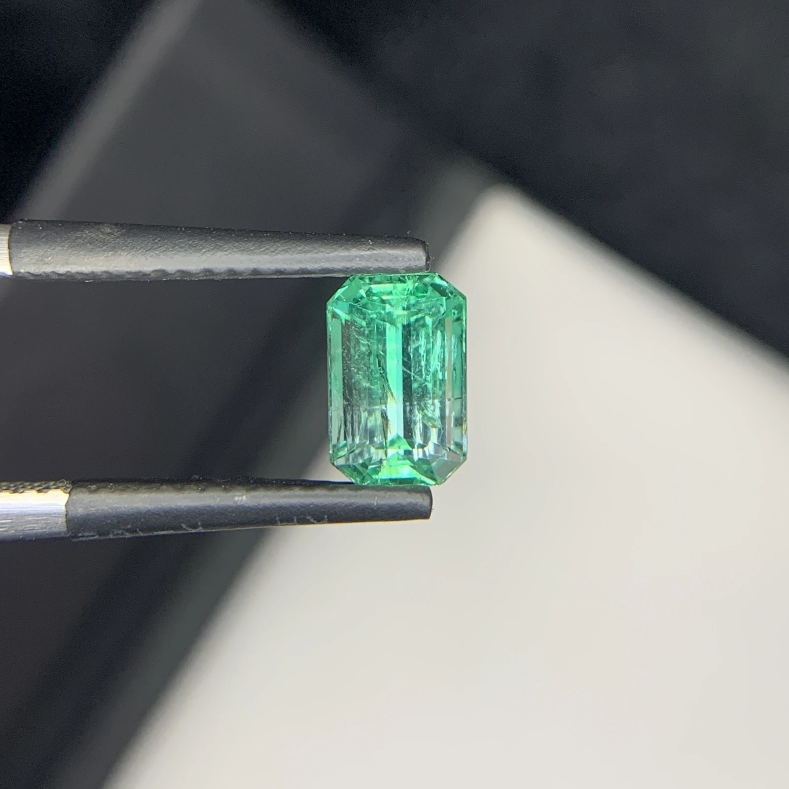 Natural Green Emerald 1.29 Carat Emerald Shape Faceted Loose Gemstone