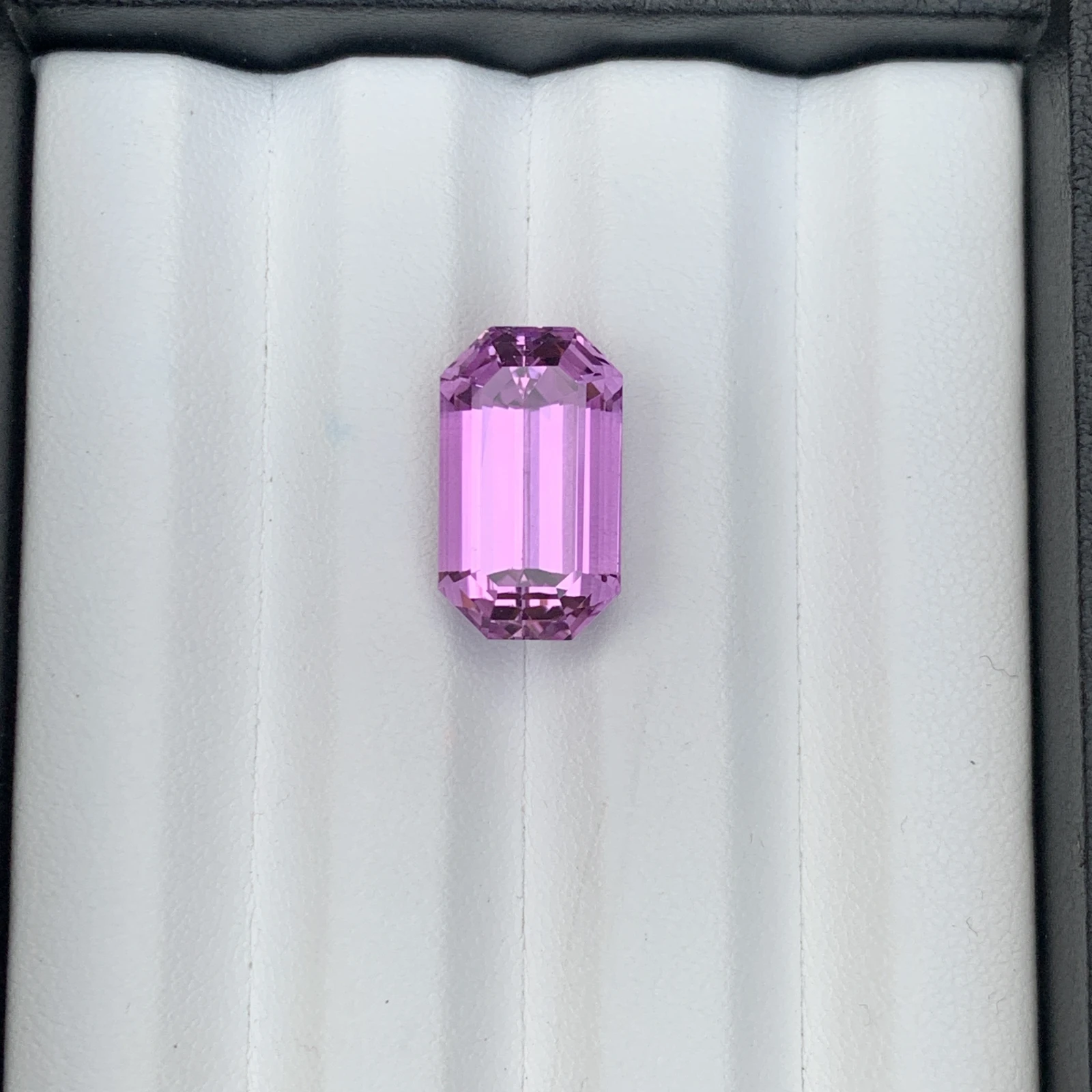 Natural Pinkish Purple Kunzite 16.03 Carat Faceted Emerald Cut Loose Gemstone