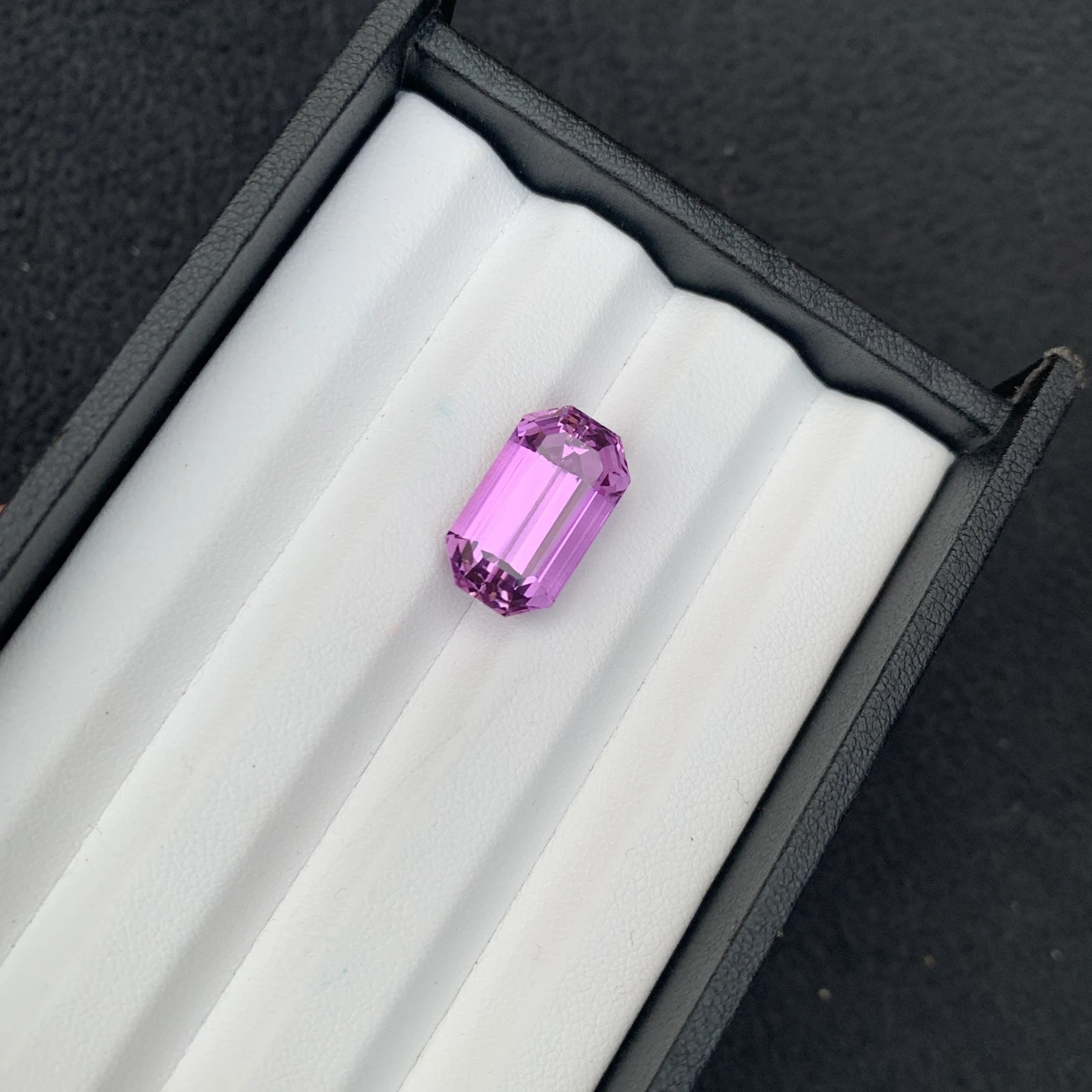 Natural Pinkish Purple Kunzite 16.03 Carat Faceted Emerald Cut Loose Gemstone