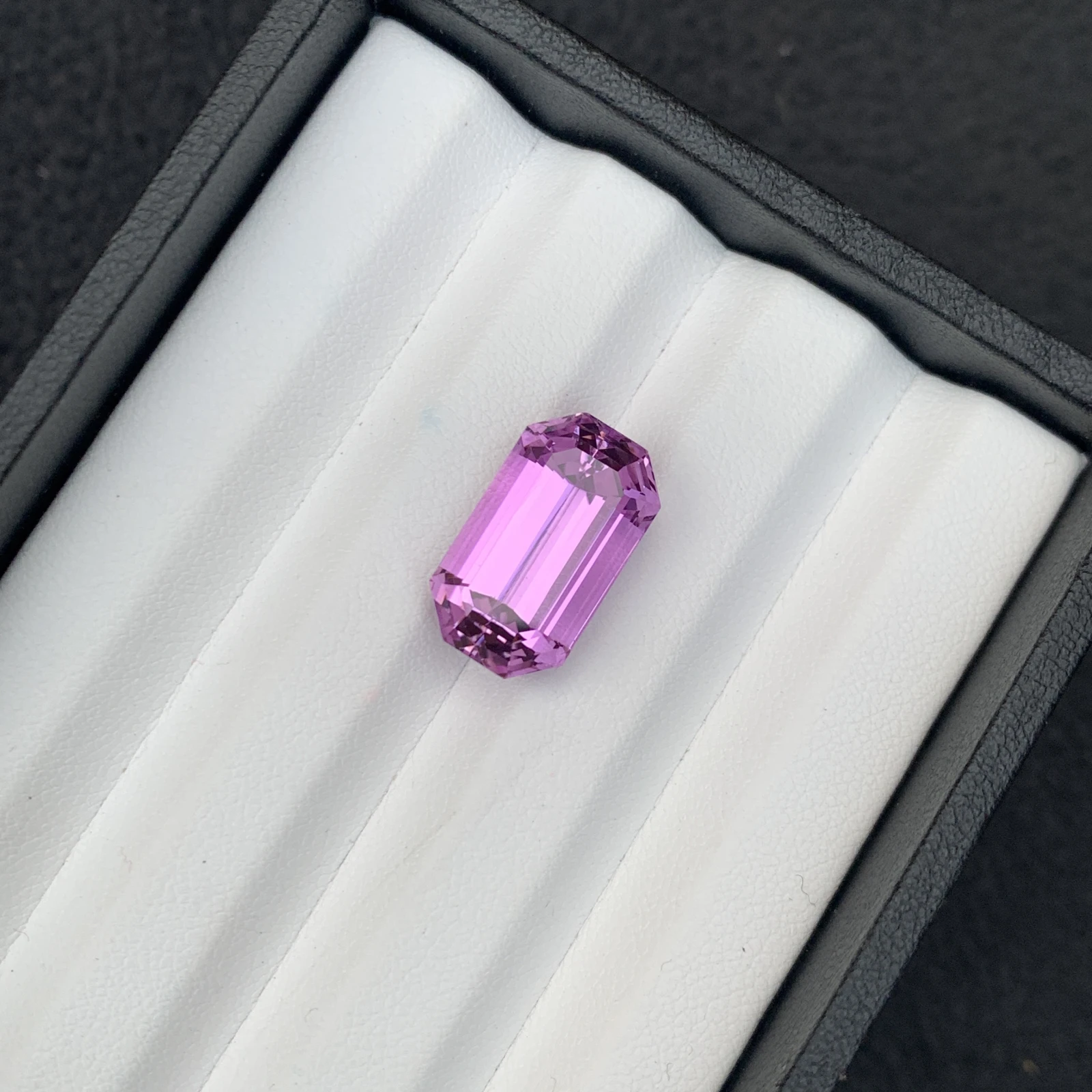 Natural Pinkish Purple Kunzite 16.03 Carat Faceted Emerald Cut Loose Gemstone