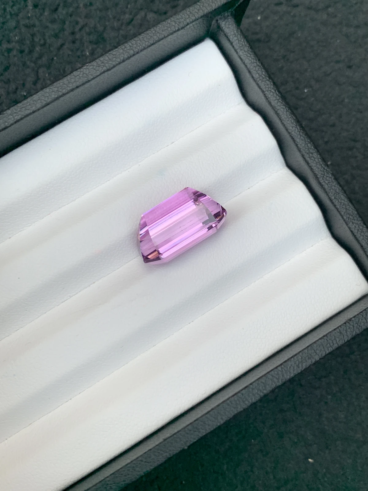 Natural Pinkish Purple Kunzite 16.03 Carat Faceted Emerald Cut Loose Gemstone