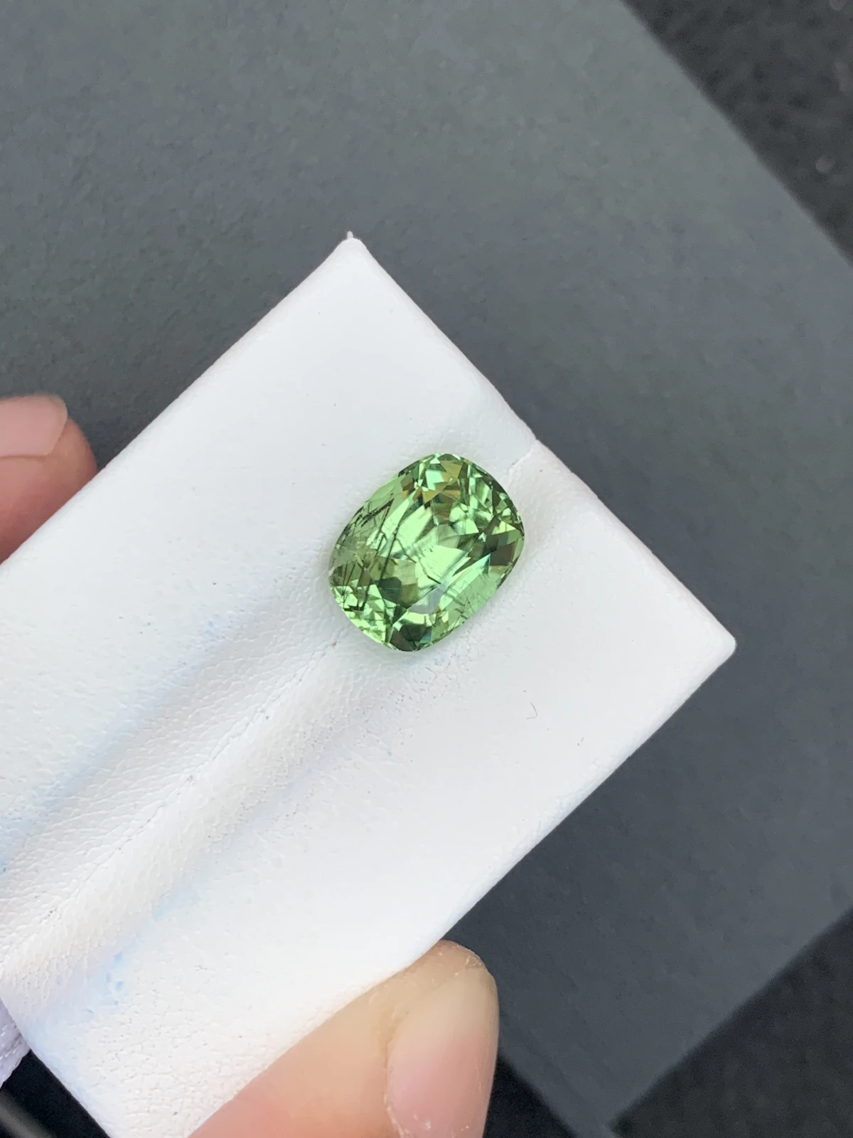 5.52 ct Natural Ludwigite Peridot Cushion Shape Loose Gemstone from Supat Valley Pakistan