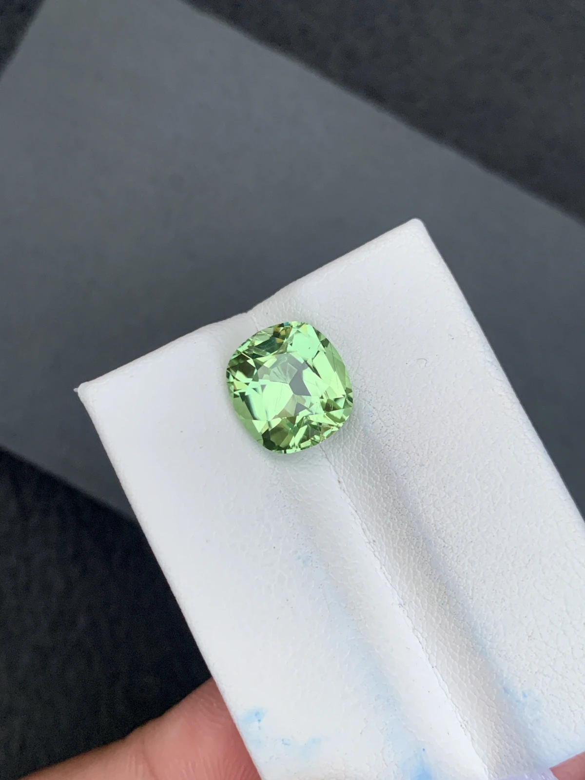 5.20 ct Natural Mint Green Peridot Cushion Shape Loose Gemstone from Supat Valley Pakistan