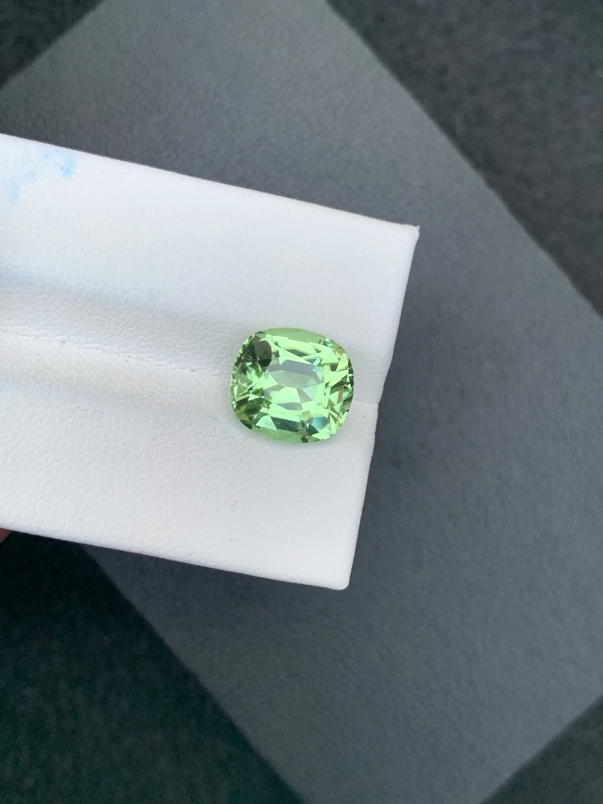 5.20 ct Natural Mint Green Peridot Cushion Shape Loose Gemstone from Supat Valley Pakistan