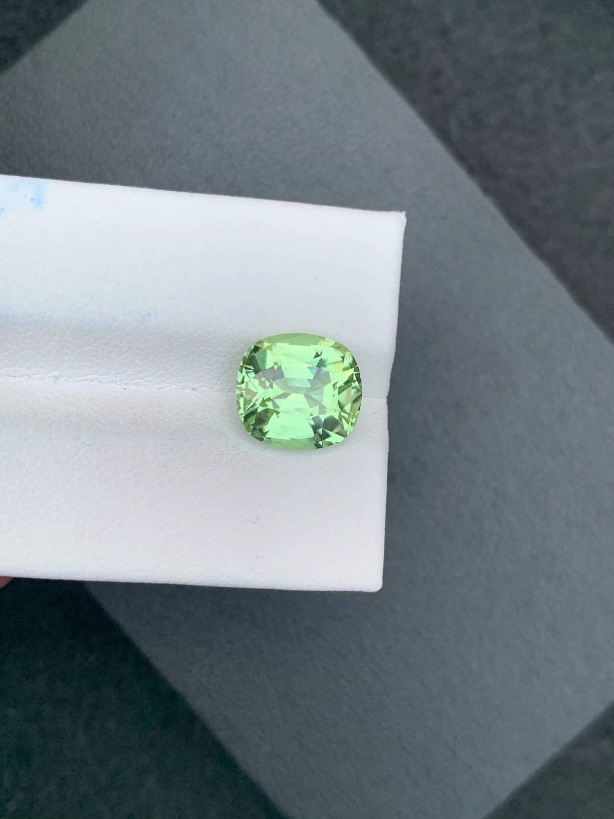 5.20 ct Natural Mint Green Peridot Cushion Shape Loose Gemstone from Supat Valley Pakistan