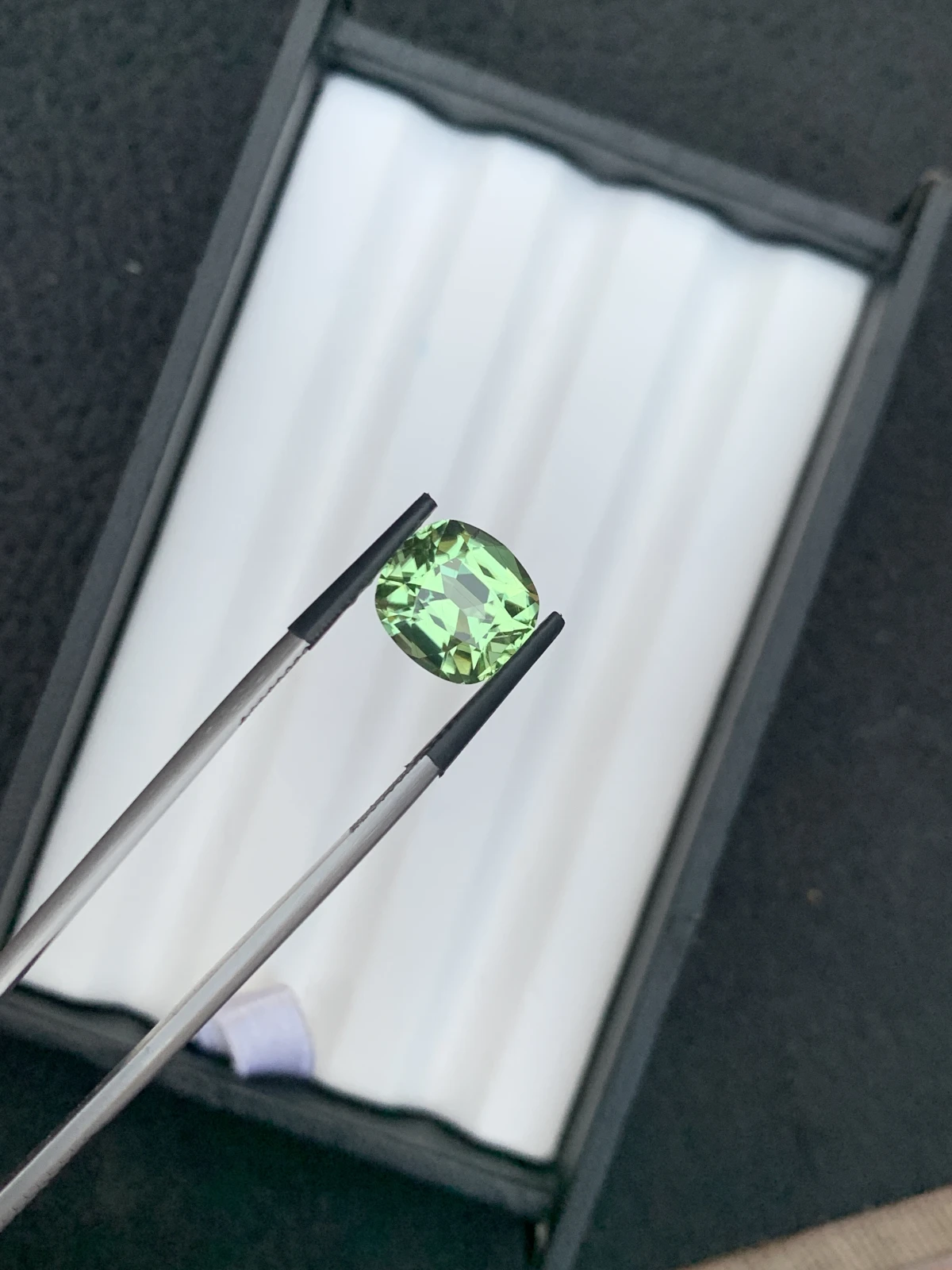 5.20 ct Natural Mint Green Peridot Cushion Shape Loose Gemstone from Supat Valley Pakistan