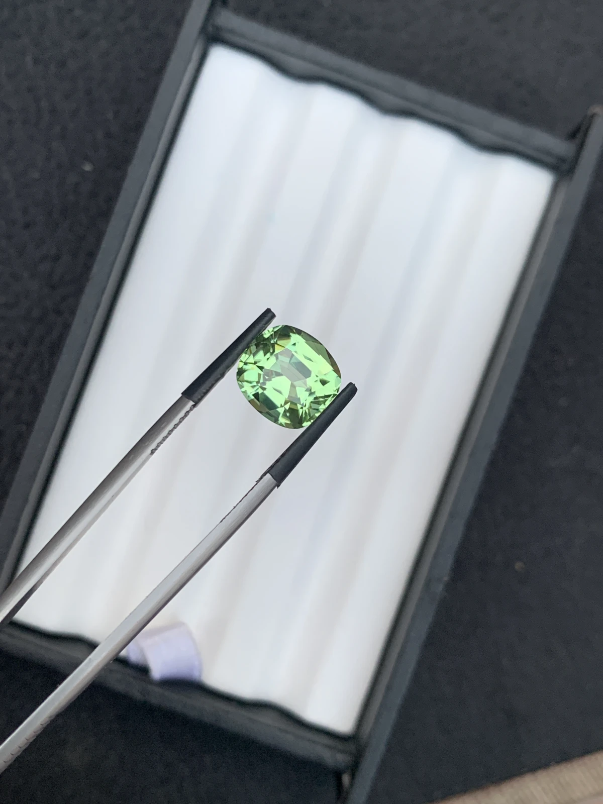 5.20 ct Natural Mint Green Peridot Cushion Shape Loose Gemstone from Supat Valley Pakistan