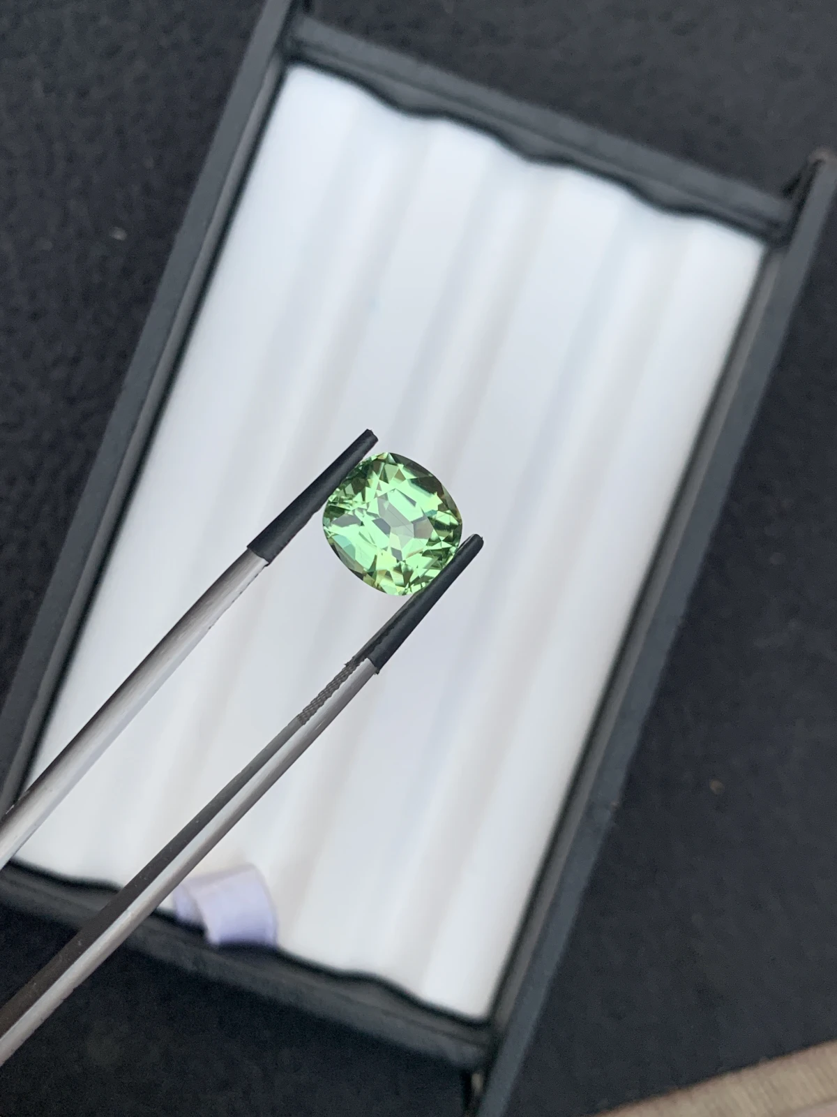 5.20 ct Natural Mint Green Peridot Cushion Shape Loose Gemstone from Supat Valley Pakistan