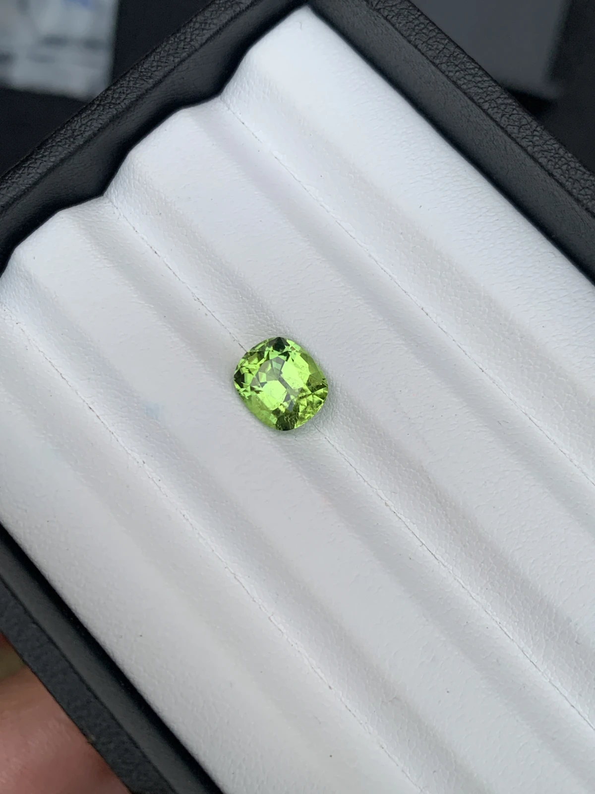 3.11 ct Natural Mint Green Peridot Cushion Shape Loose Gemstone from Supat Valley Pakistan