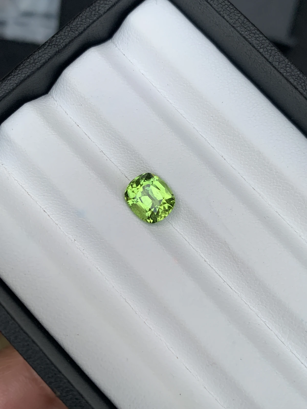 3.11 ct Natural Mint Green Peridot Cushion Shape Loose Gemstone from Supat Valley Pakistan