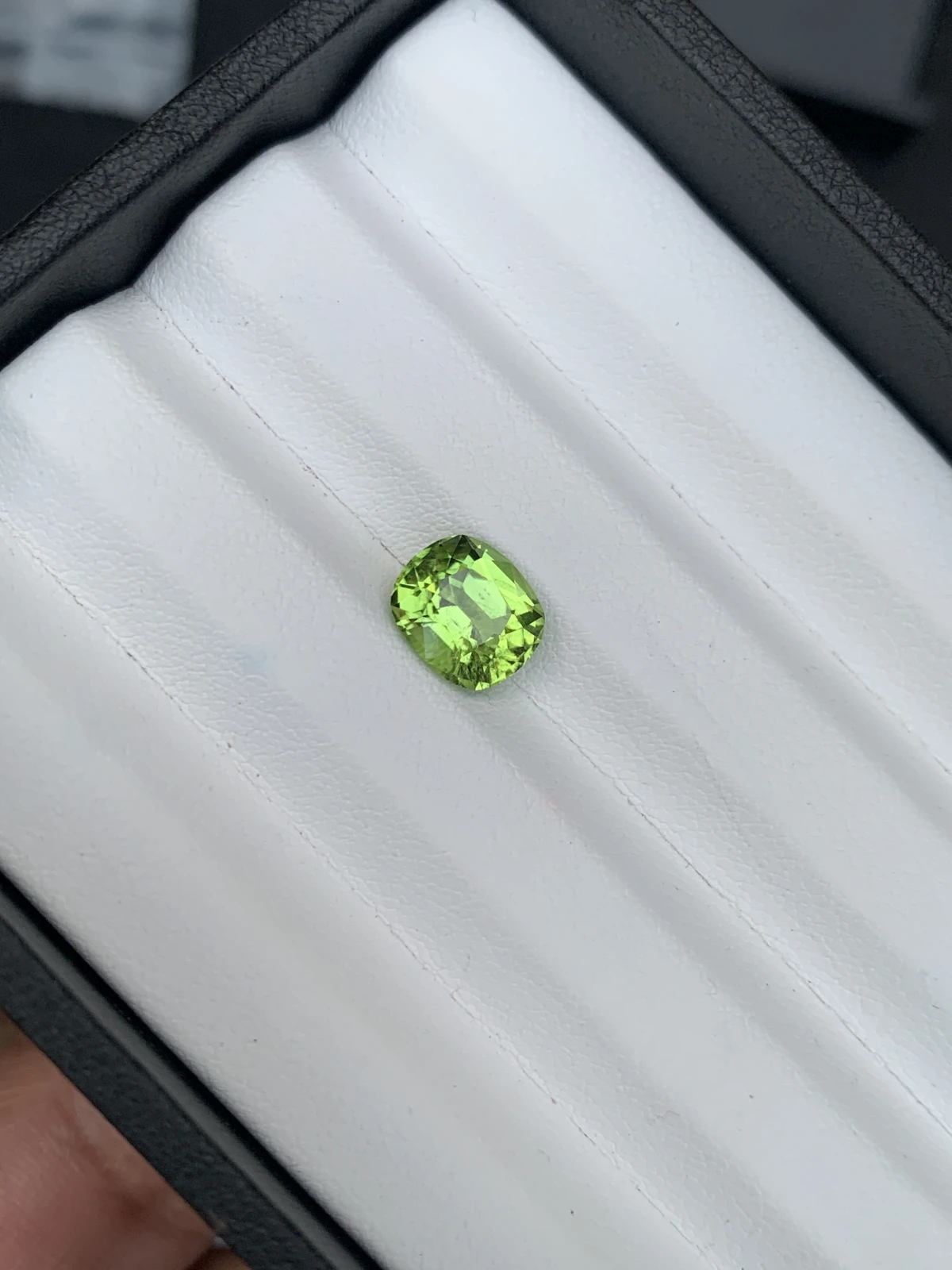 3.11 ct Natural Mint Green Peridot Cushion Shape Loose Gemstone from Supat Valley Pakistan