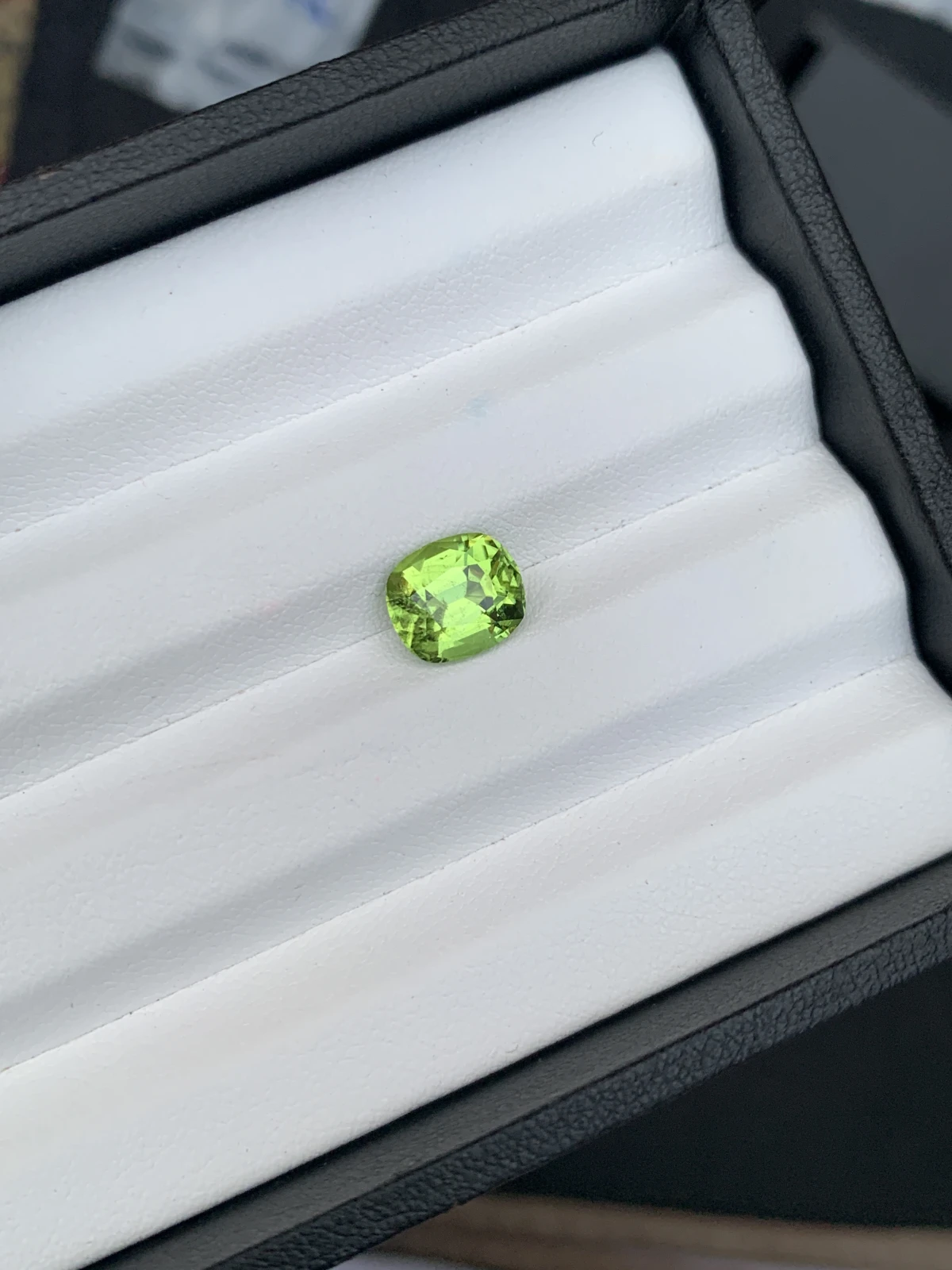 3.11 ct Natural Mint Green Peridot Cushion Shape Loose Gemstone from Supat Valley Pakistan