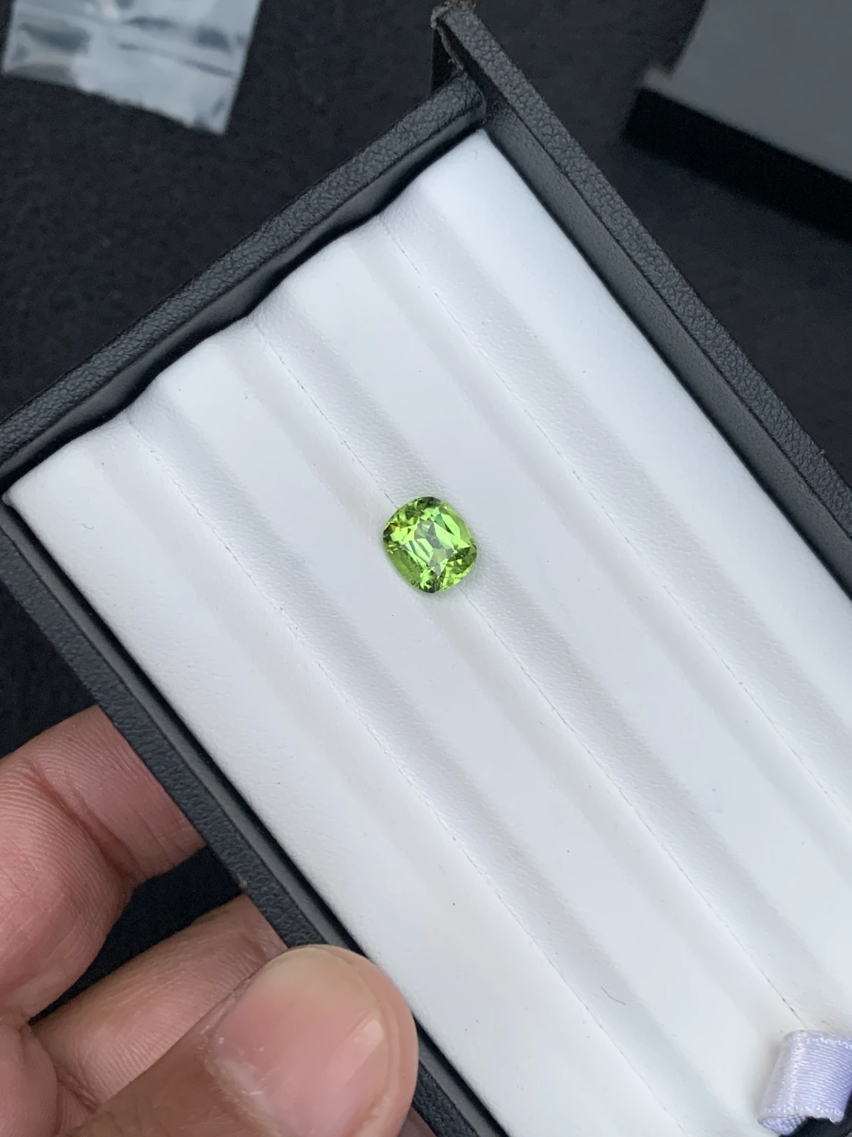 3.11 ct Natural Mint Green Peridot Cushion Shape Loose Gemstone from Supat Valley Pakistan