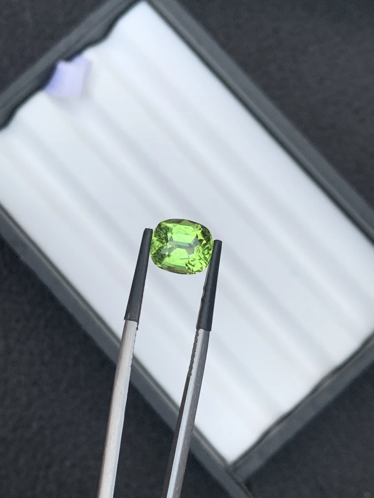 3.11 ct Natural Mint Green Peridot Cushion Shape Loose Gemstone from Supat Valley Pakistan