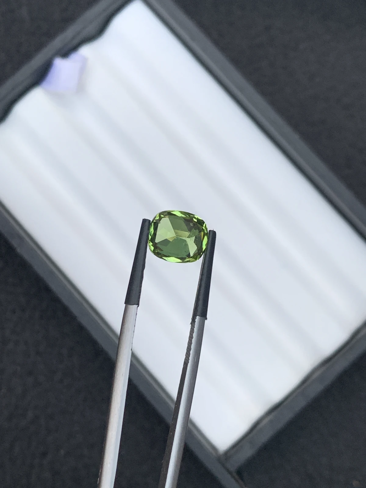 3.11 ct Natural Mint Green Peridot Cushion Shape Loose Gemstone from Supat Valley Pakistan