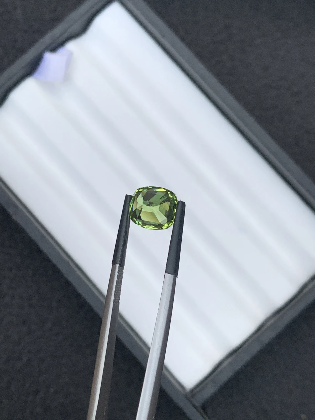 3.11 ct Natural Mint Green Peridot Cushion Shape Loose Gemstone from Supat Valley Pakistan