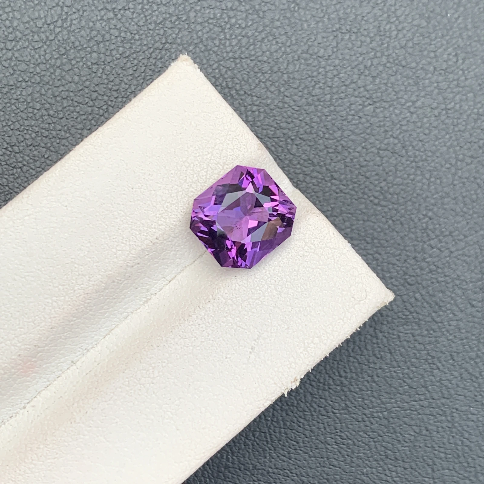 Natural Purple Amethyst 3.75 Carat Fancy Octagon Shape Loose Gemstone
