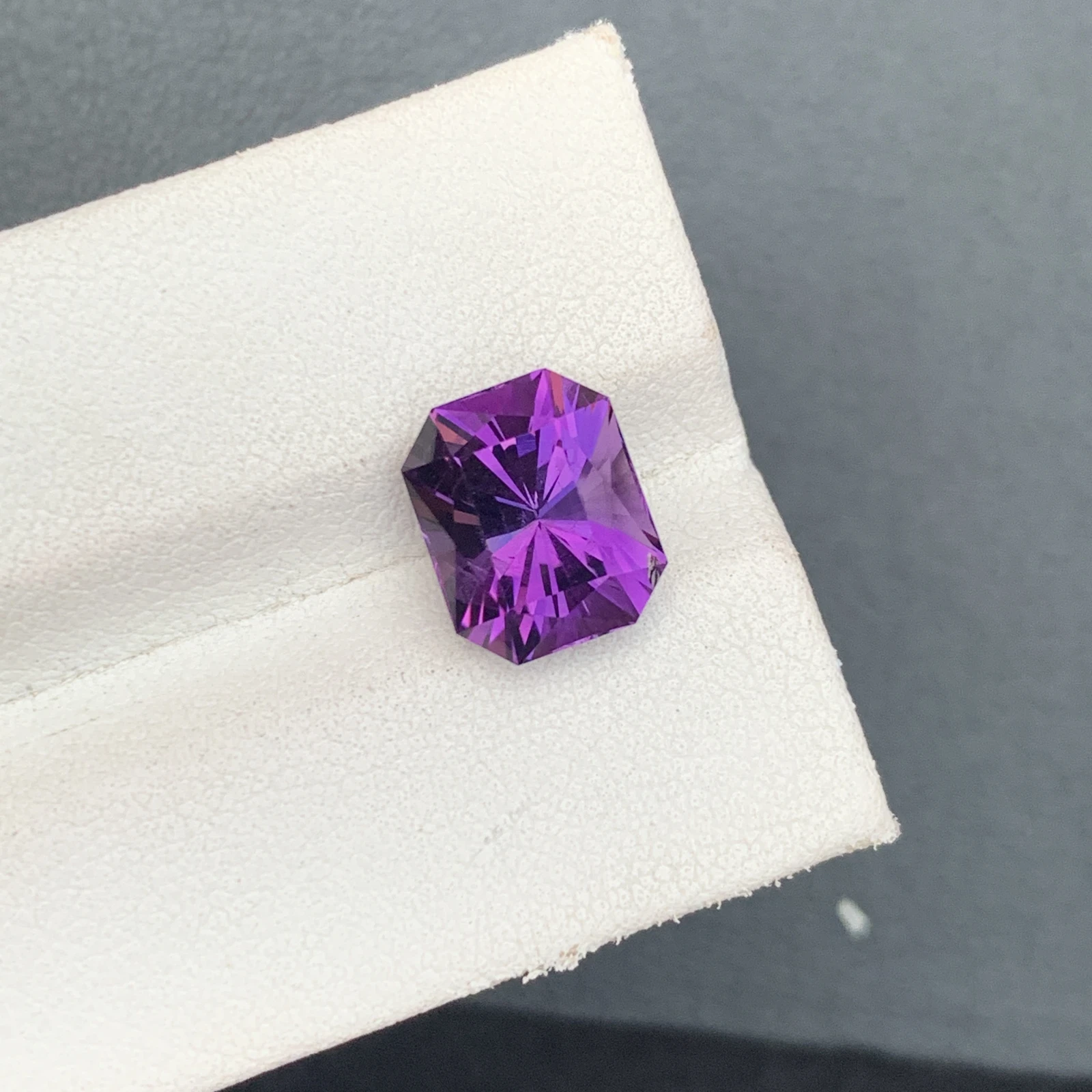 Natural Purple Amethyst 3.86 Carat Fancy Cut Octagon Shape Loose Gemstone