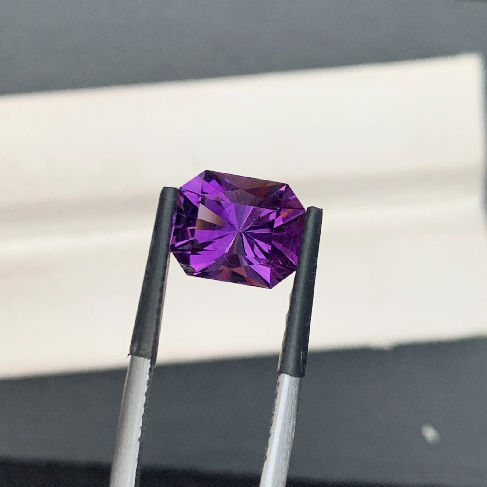 Natural Purple Amethyst 3.86 Carat Fancy Cut Octagon Shape Loose Gemstone