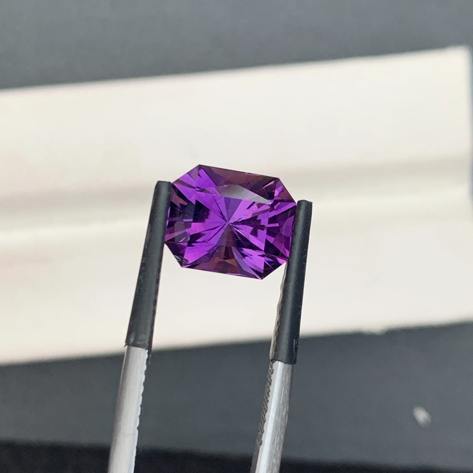 Natural Purple Amethyst 3.86 Carat Fancy Cut Octagon Shape Loose Gemstone