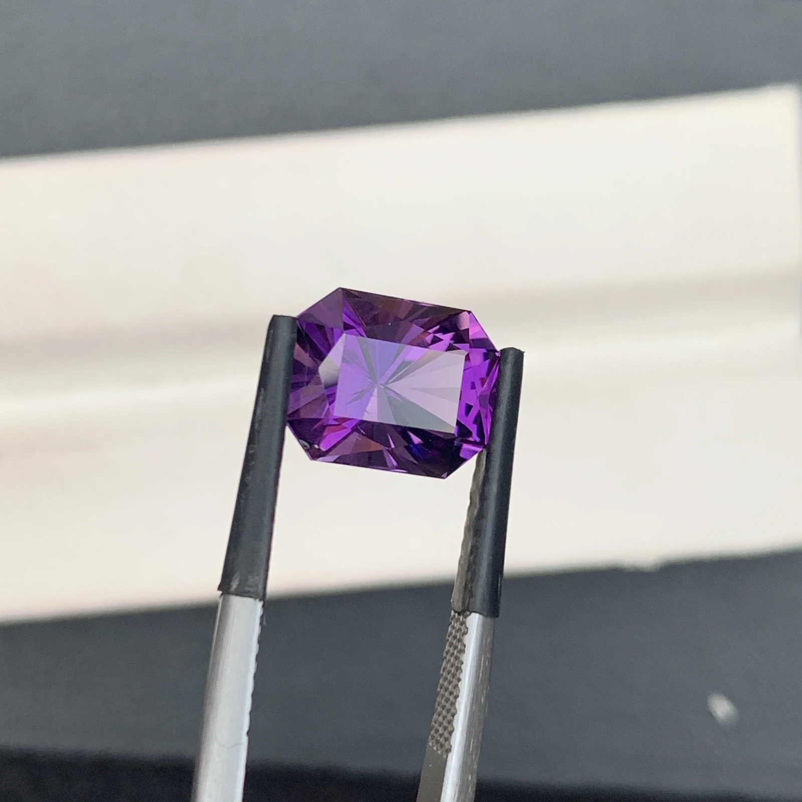 Natural Purple Amethyst 3.86 Carat Fancy Cut Octagon Shape Loose Gemstone